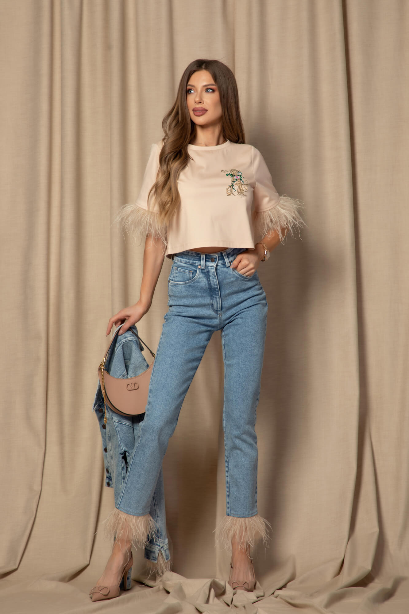 Feathered Aura Κοντό T-Shirt Από Βαμβάκι - Soft Shell - Εικόνα 15