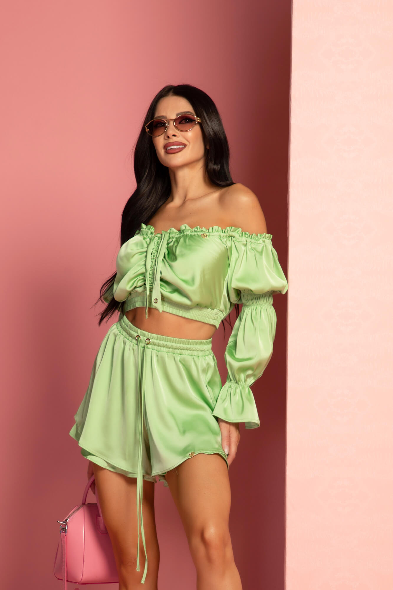 Urban Oasis Ruffles Κοντό Παντελόνι - Green - Εικόνα 14