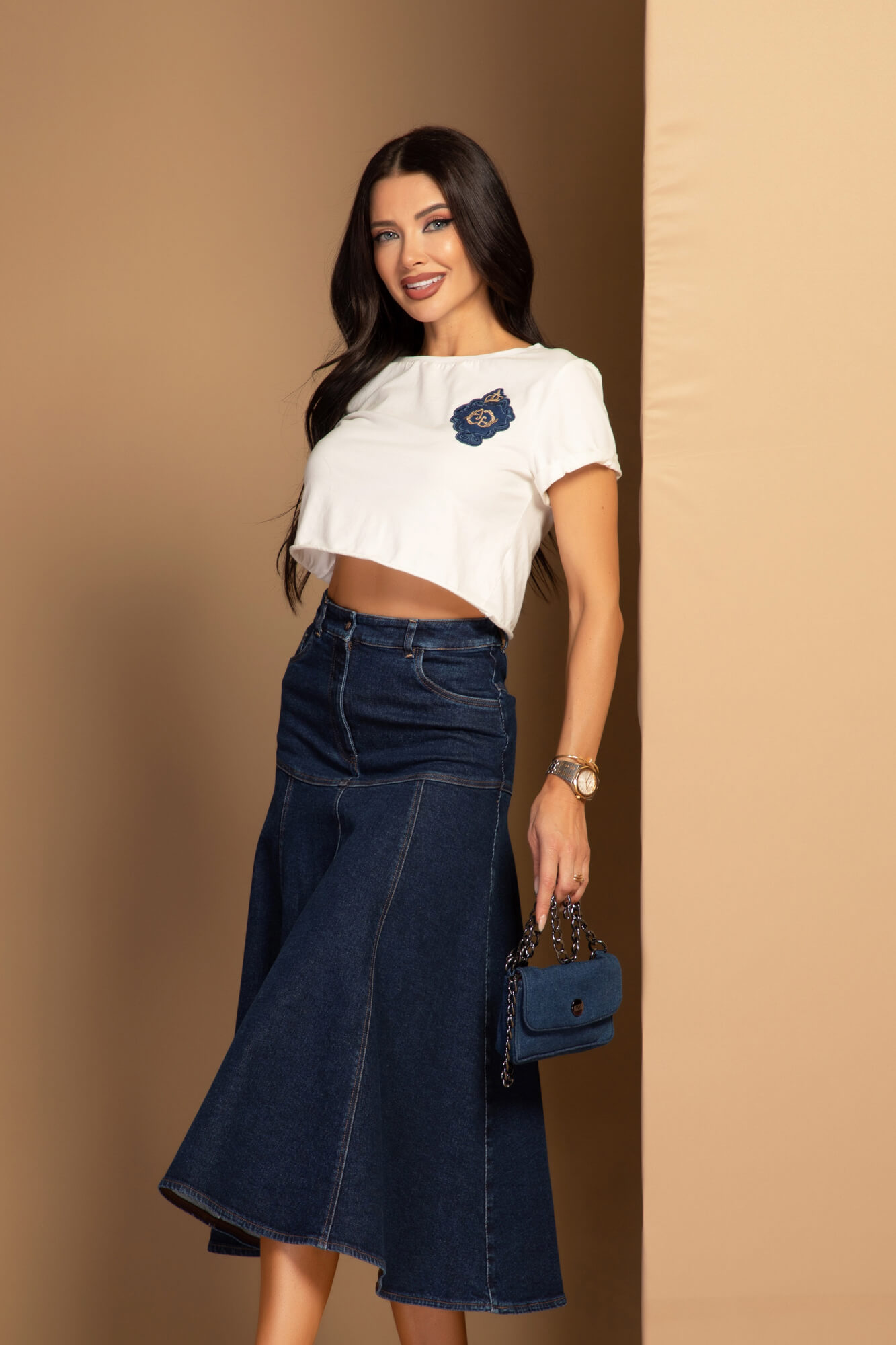 Denim Fever Midi Φούστα - Dark Blue - Εικόνα 14