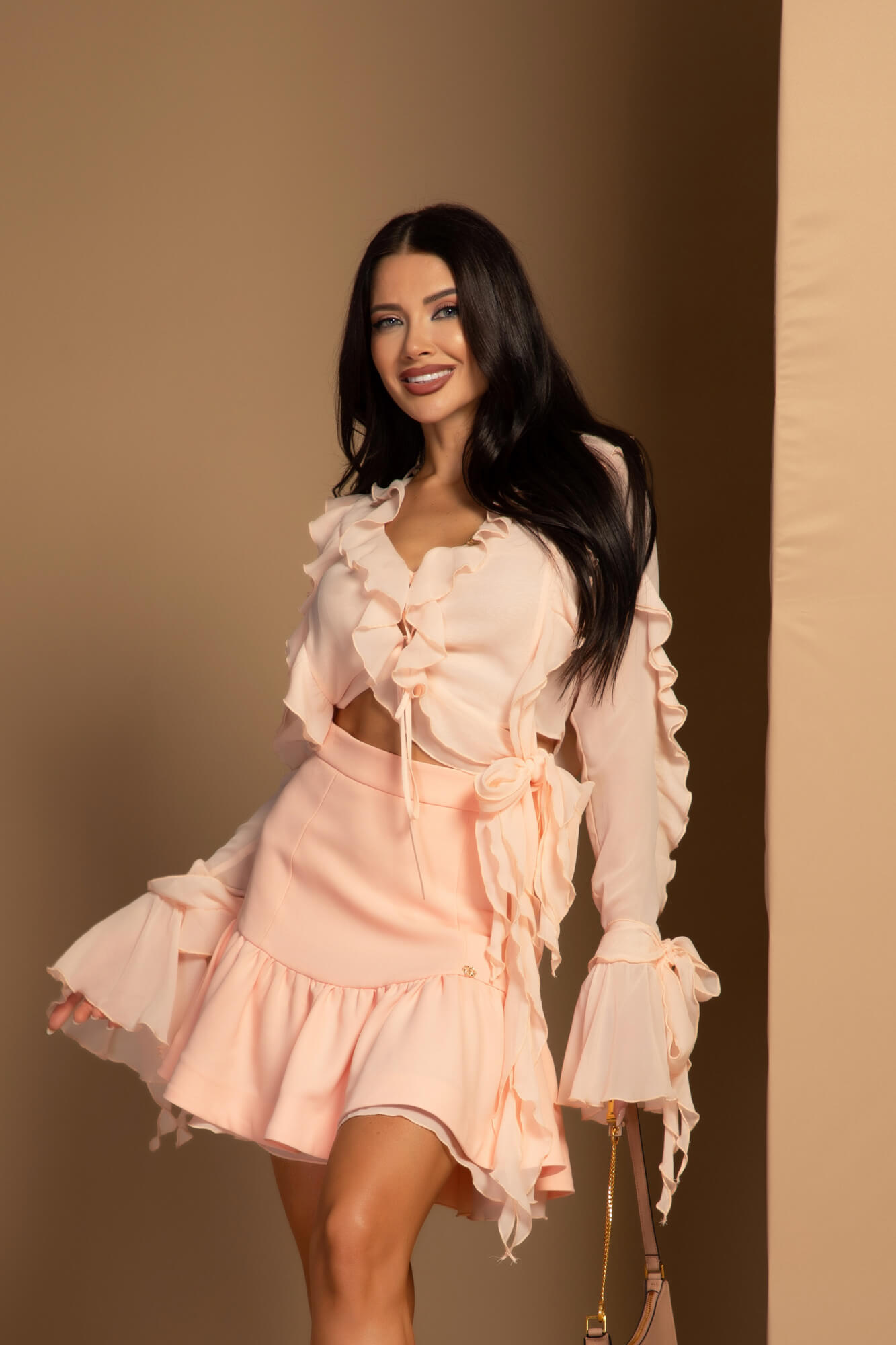 Feerie Show Κοντό Πουκάμισο Από Σιφόν - Light Pink - Εικόνα 21