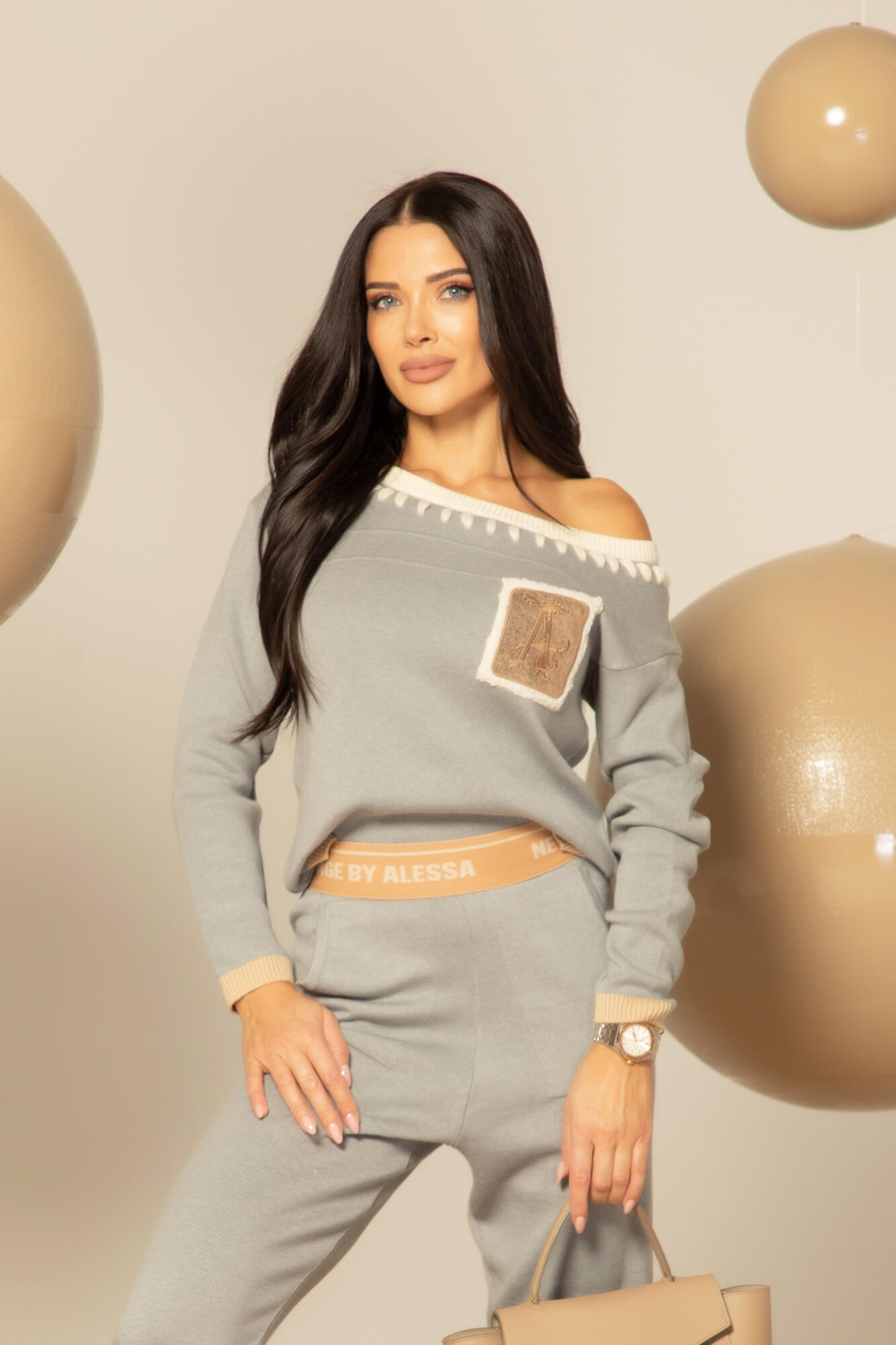 Winter Hug Handmade Πλεκτό Πουλόβερ - Gray - Εικόνα 18