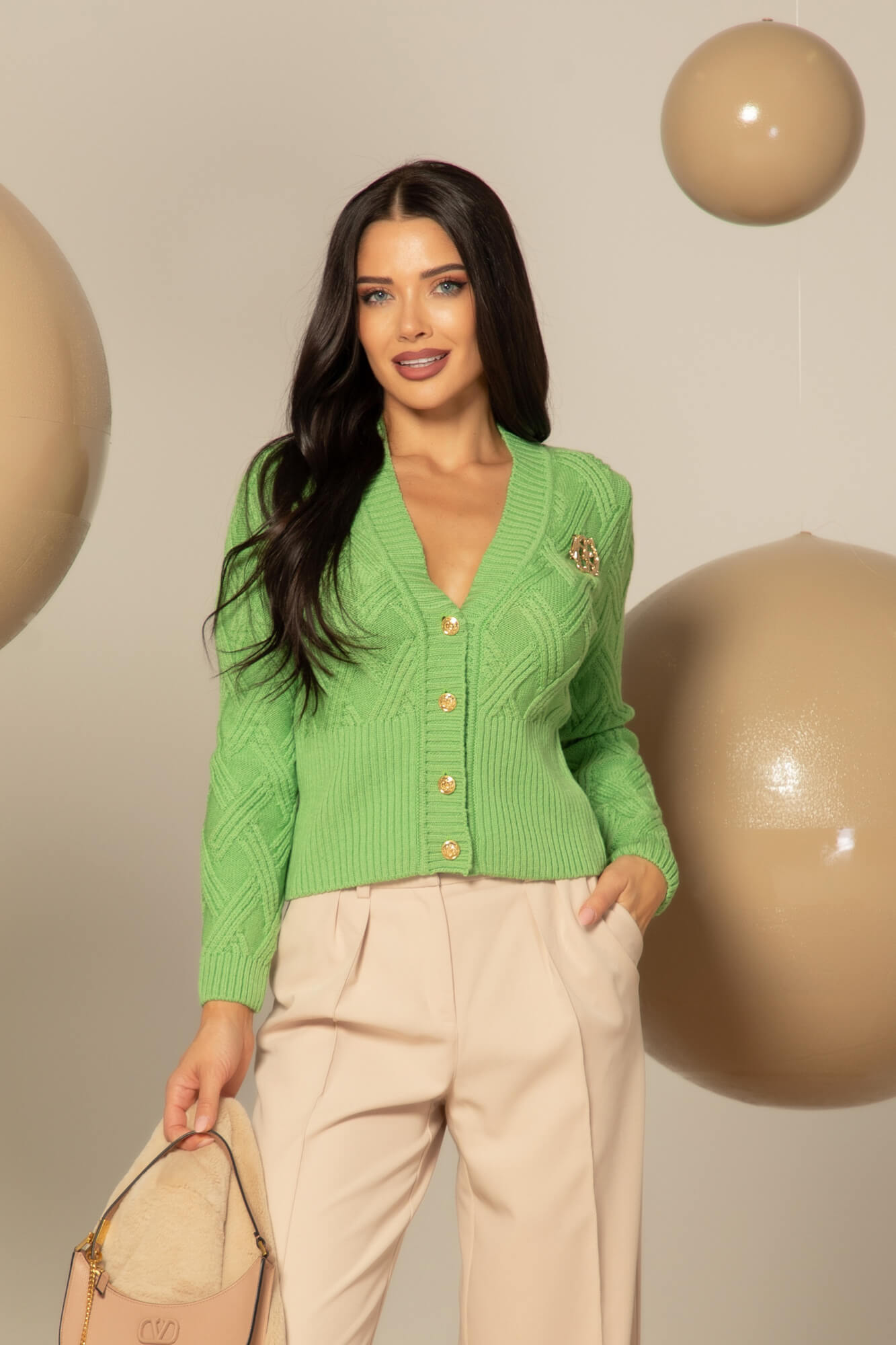 Wool & Wonder Μάλλινη Ζακέτα - Green - Εικόνα 16