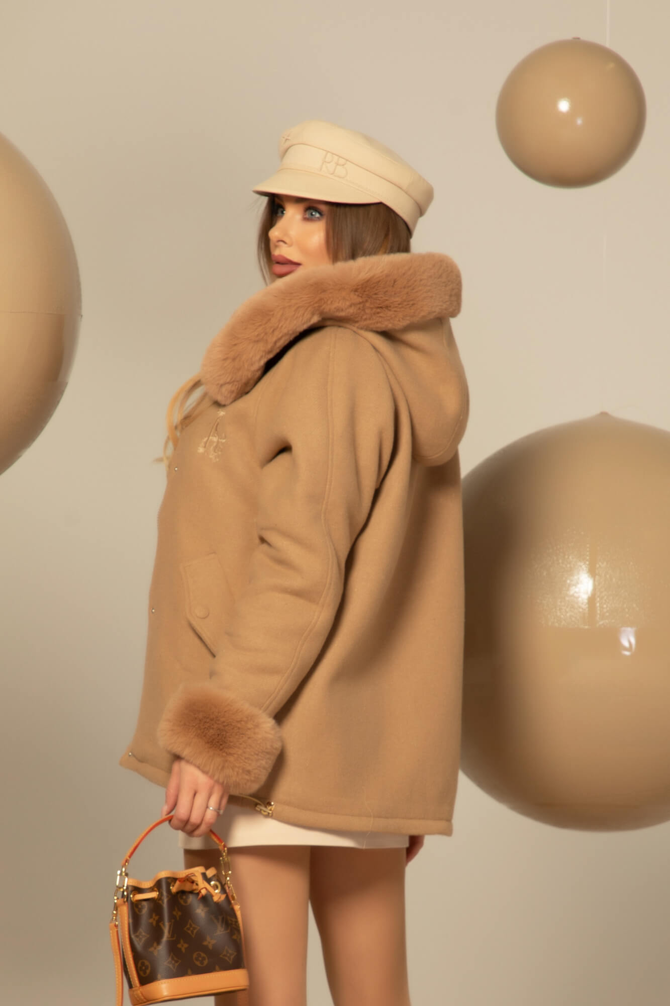 Winter Pulse Χειμωνιάτικο Παλτό - Bomber Από Κασμίρ - Mocha - Εικόνα 32