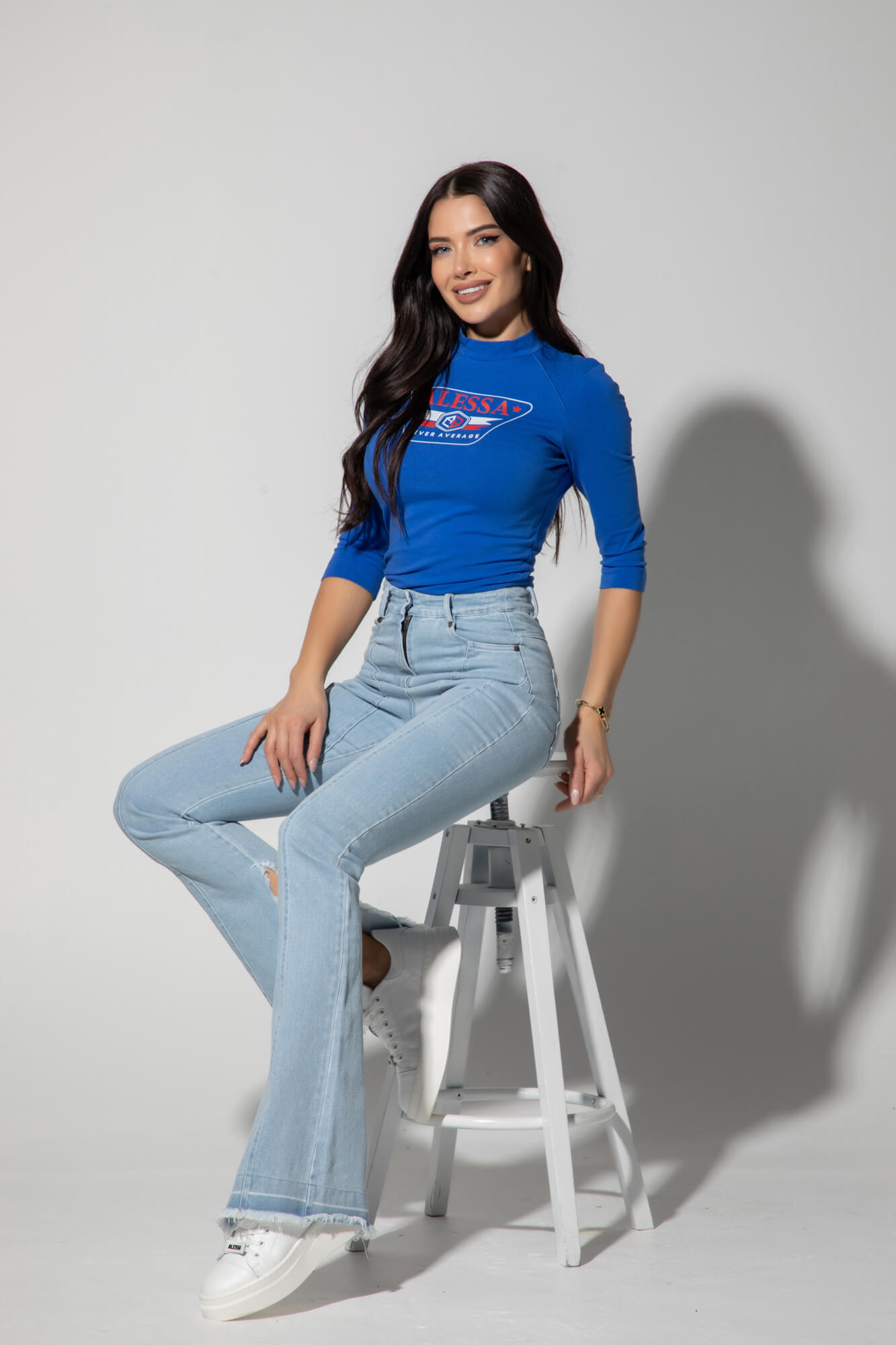 Stylish Everyday Μπλούζα Με 3/4 Μανίκι - Blue - Εικόνα 11