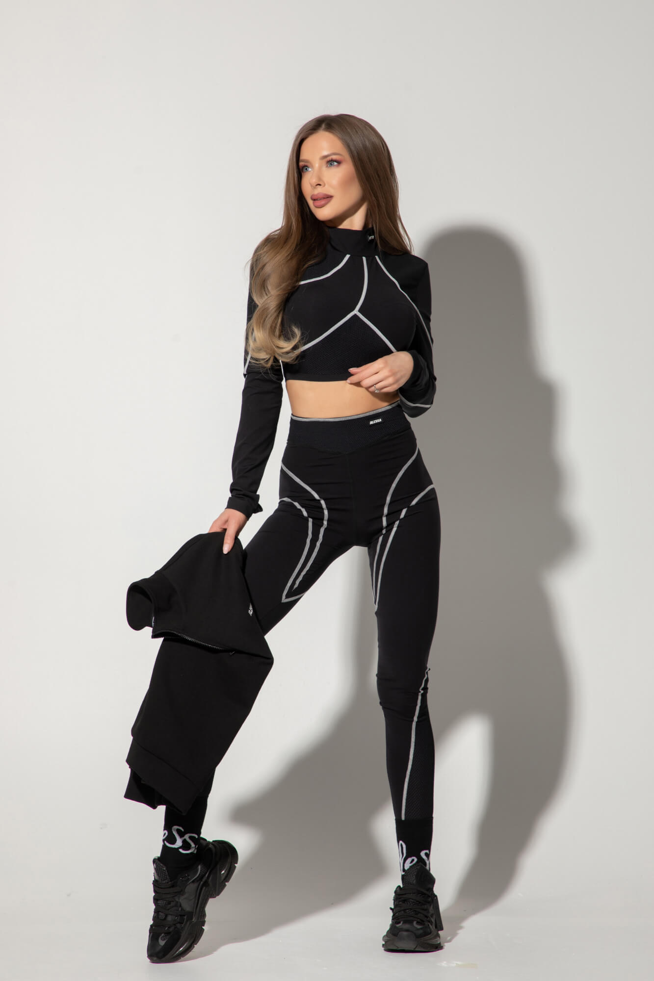 Prime Active Μακρύ Κολάν - Black/White - Εικόνα 25