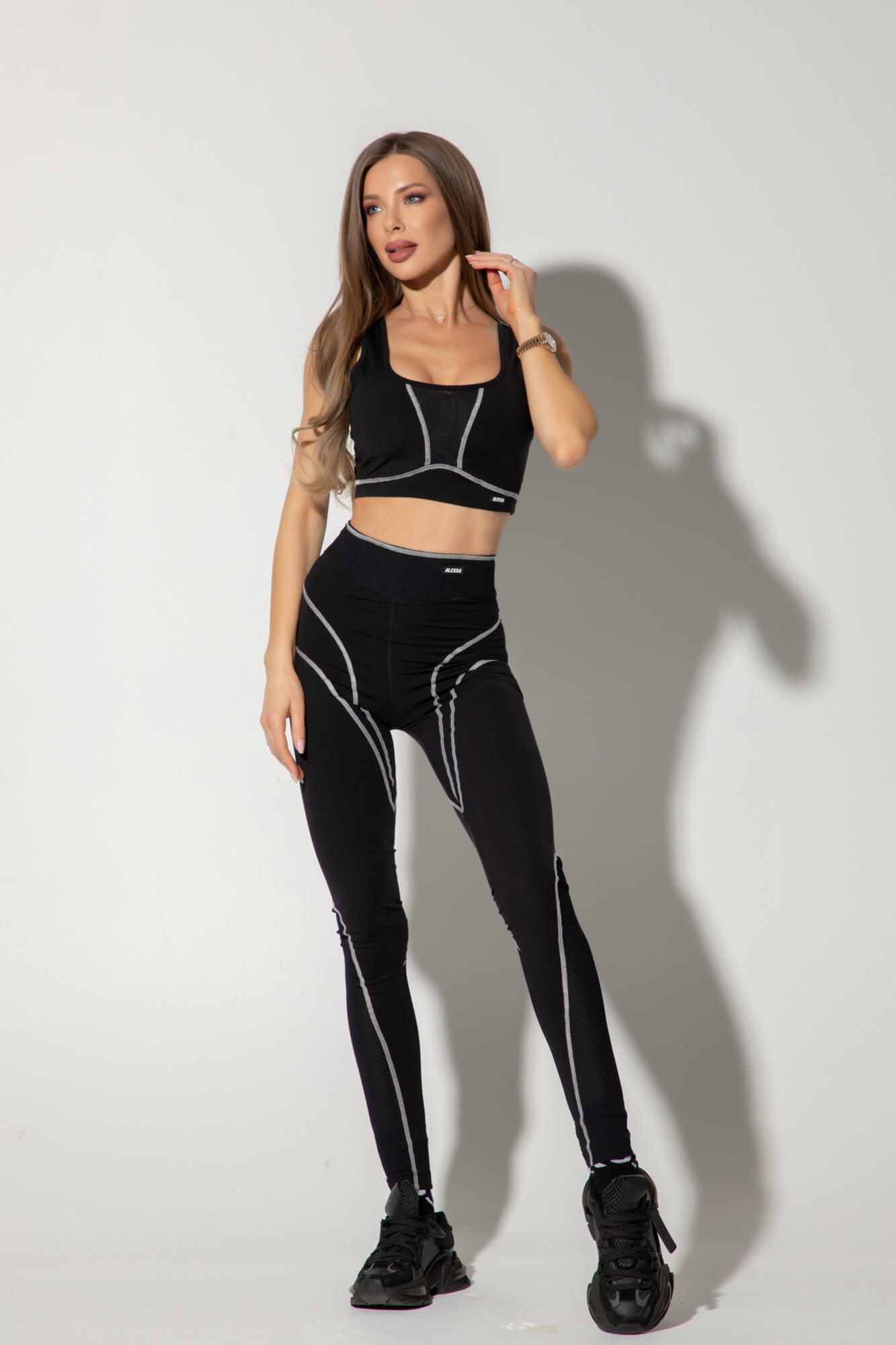 Prime Active Μακρύ Κολάν - Black/White - Εικόνα 19