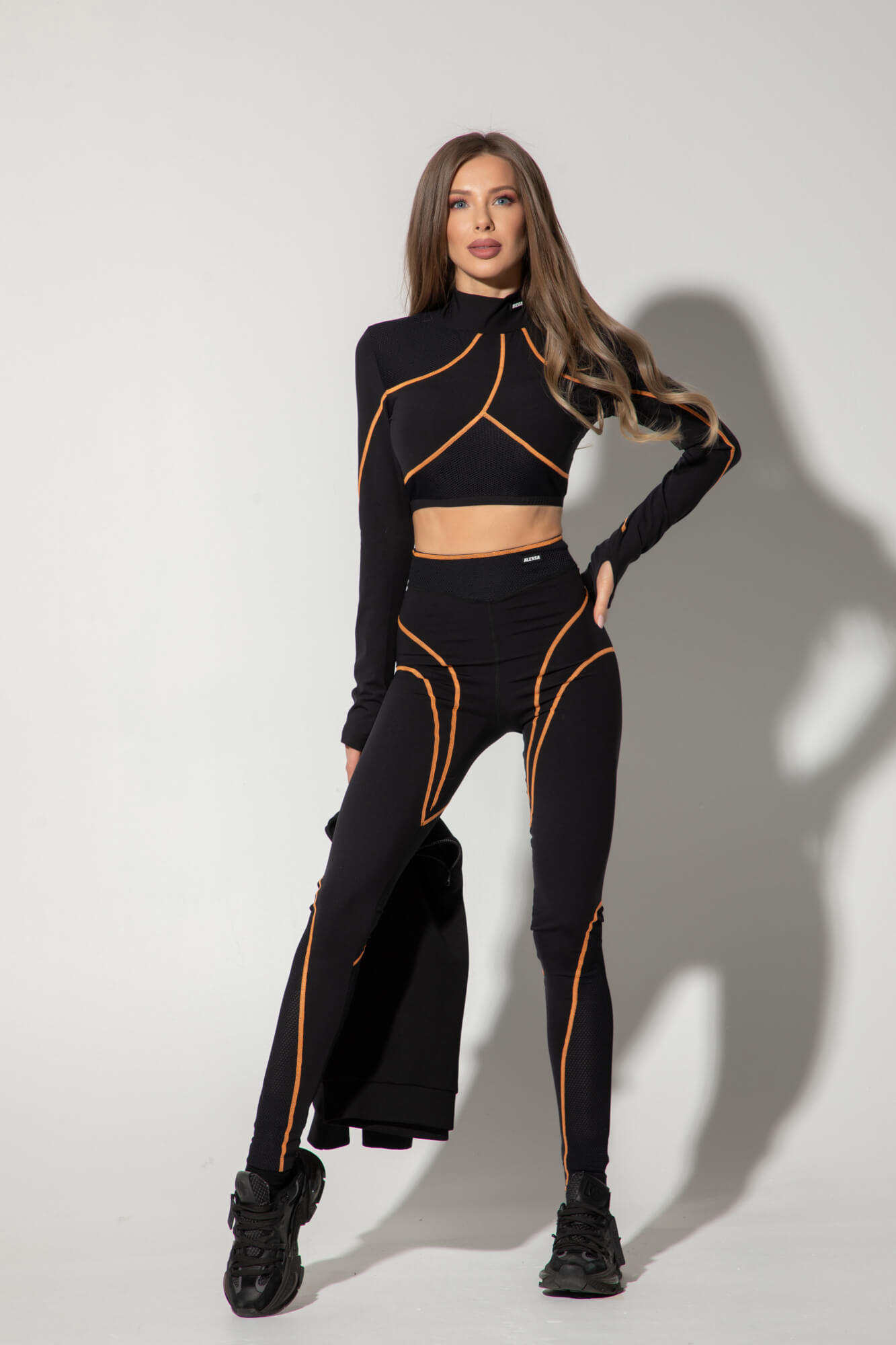 Prime Active Μακρύ Κολάν - Black/Orange - Εικόνα 29