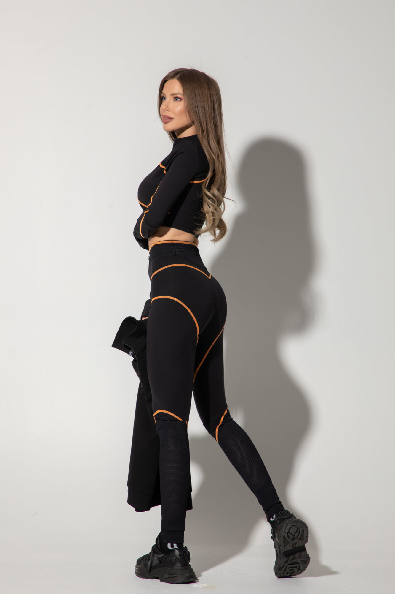 Prime Active Κροπ-Τοπ Με Μακρύ Μανίκι - Black/Orange - Εικόνα 11