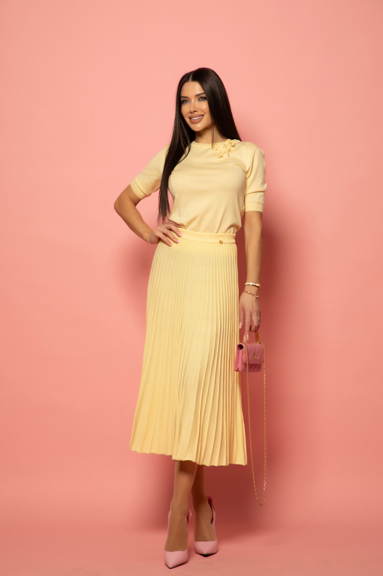 Dream Ribbon Midi Φούστα - Yellow - Εικόνα 16