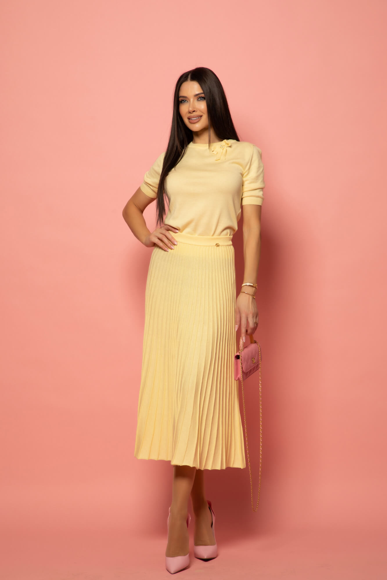 Dream Ribbon Midi Φούστα - Yellow - Εικόνα 12