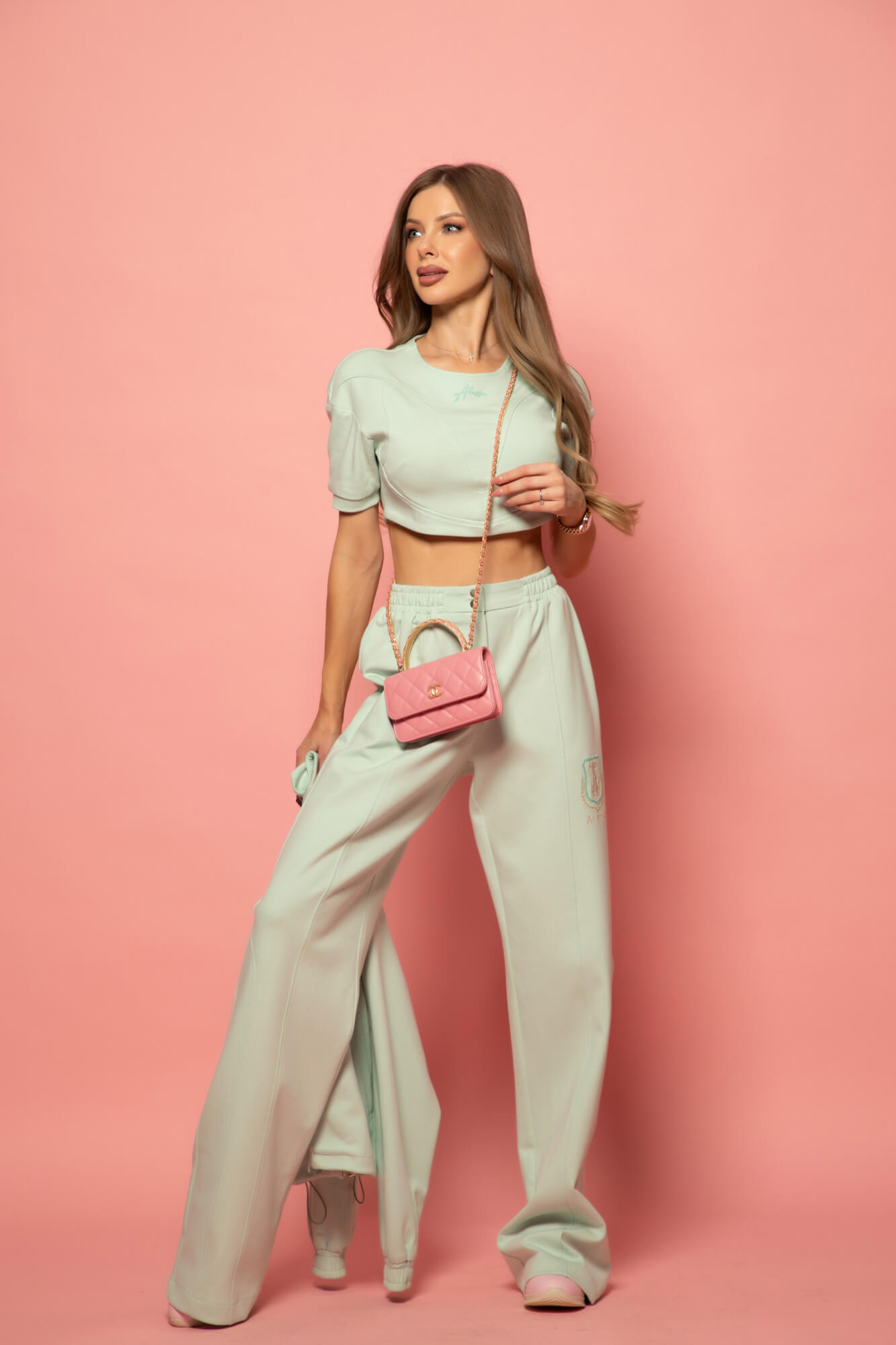 Daily Luxe Κοντή Αθλητική Μπλούζα - Mint - Εικόνα 18