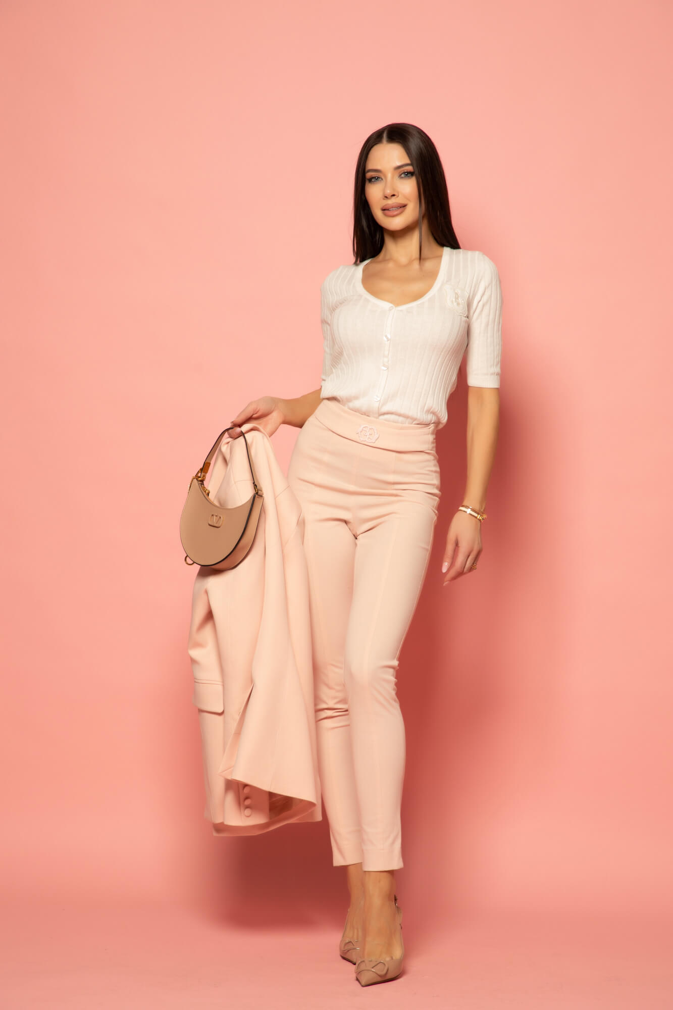 Business elegance Κολάν Με Ενσωματωμένη Ζώνη - Light Pink - Εικόνα 31
