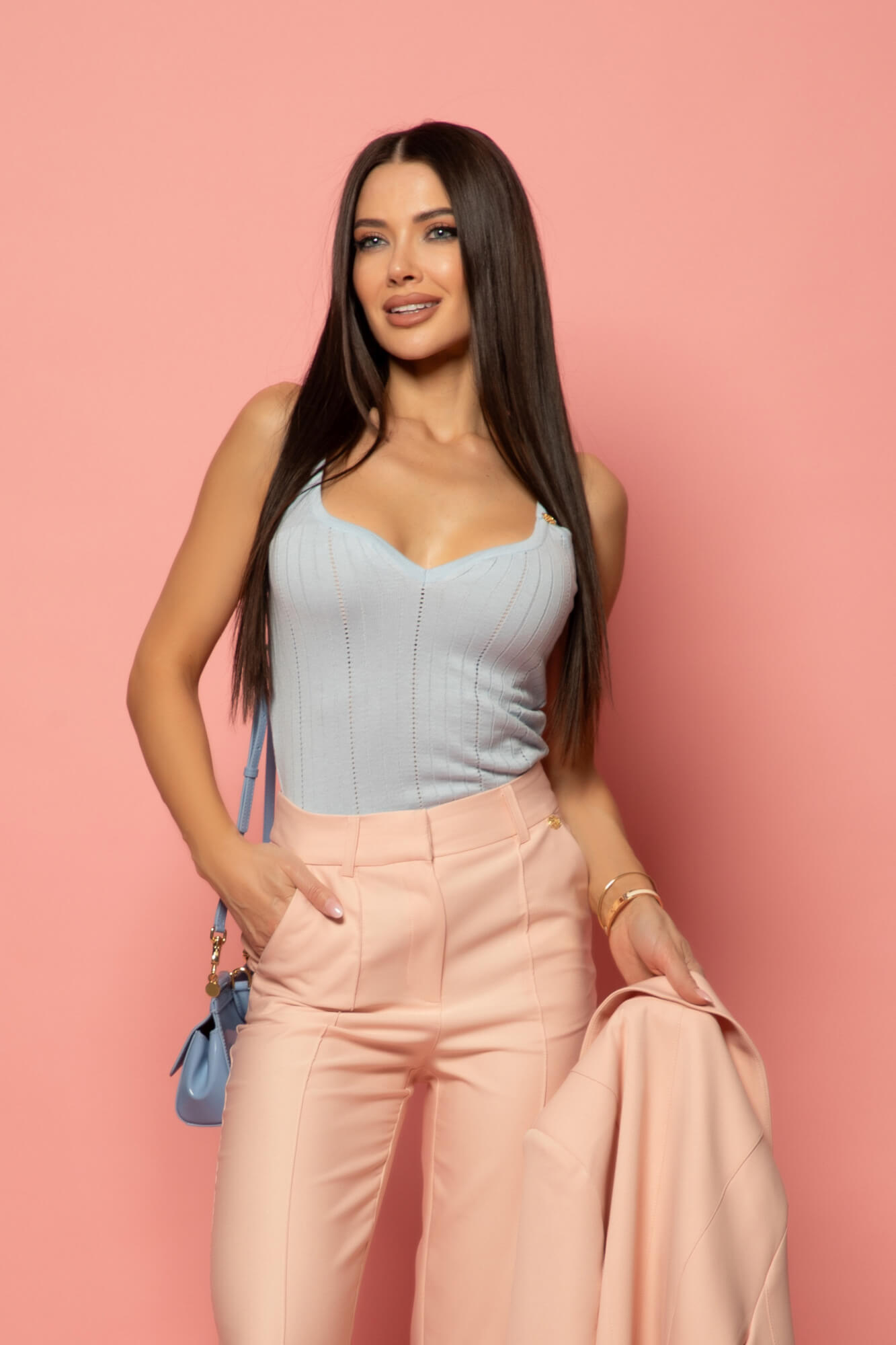 Daily Chic Τοπ Με Πλέξη - Light Blue - Εικόνα 20