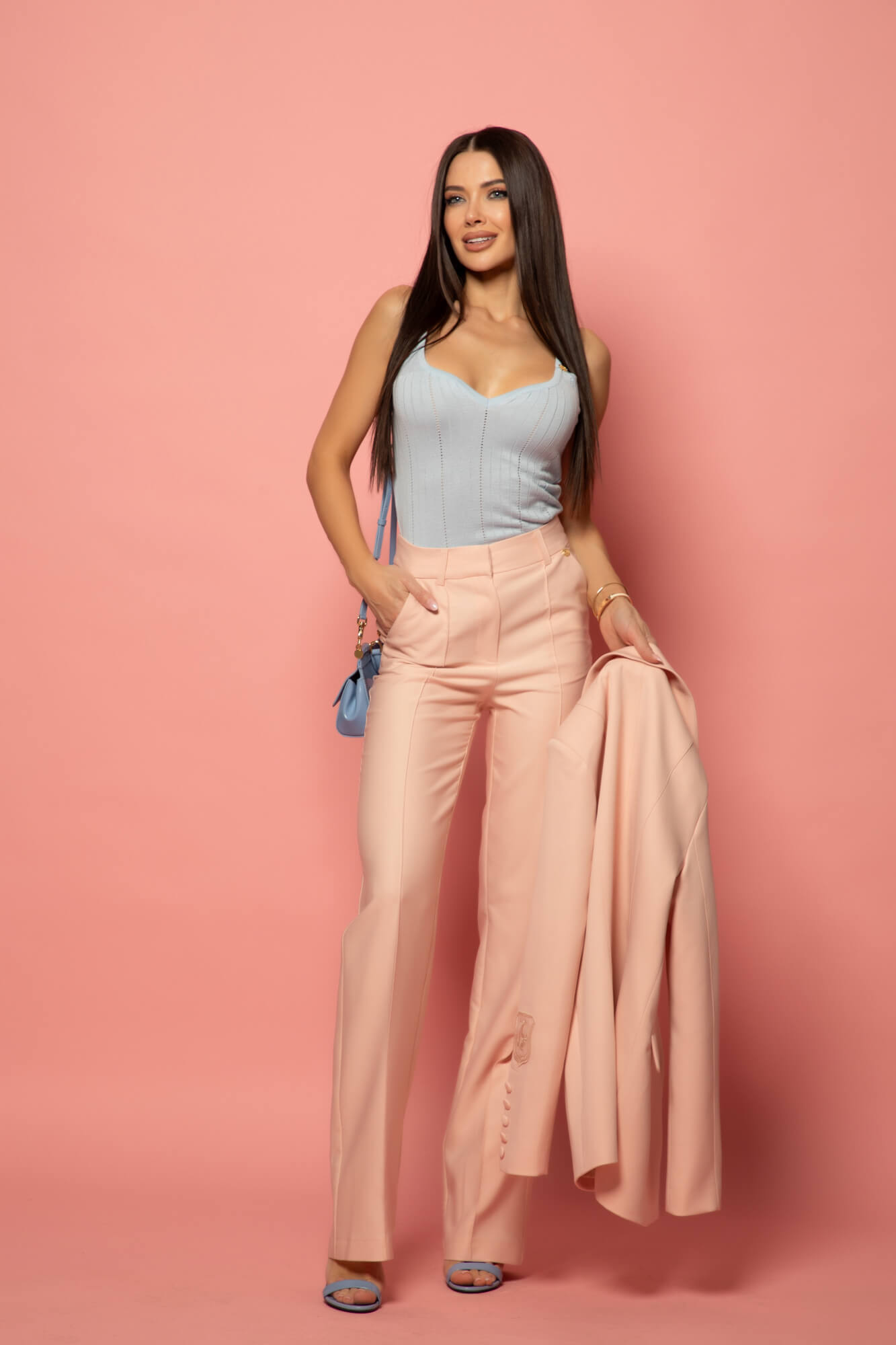 Daily Chic Τοπ Με Πλέξη - Light Blue - Εικόνα 12