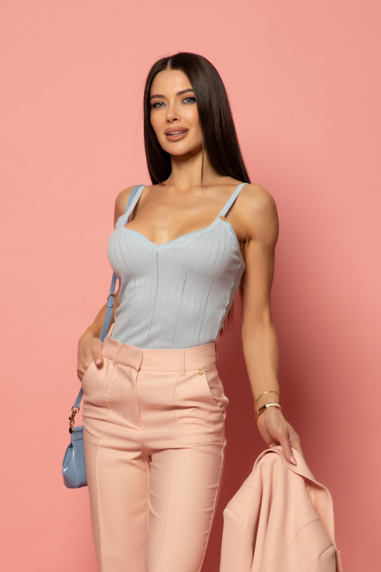 Daily Chic Τοπ Με Πλέξη - Light Blue - Εικόνα 13