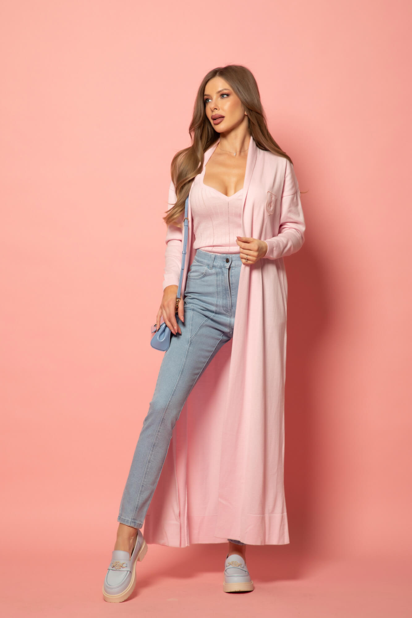 Pastel muse Μακριά Ζακέτα - Light Pink - Εικόνα 20