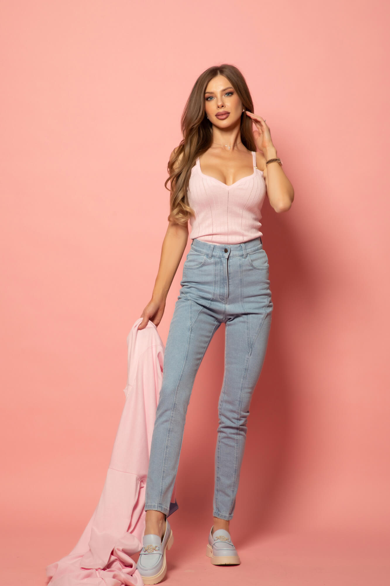 Pastel muse Μακριά Ζακέτα - Light Pink - Εικόνα 18