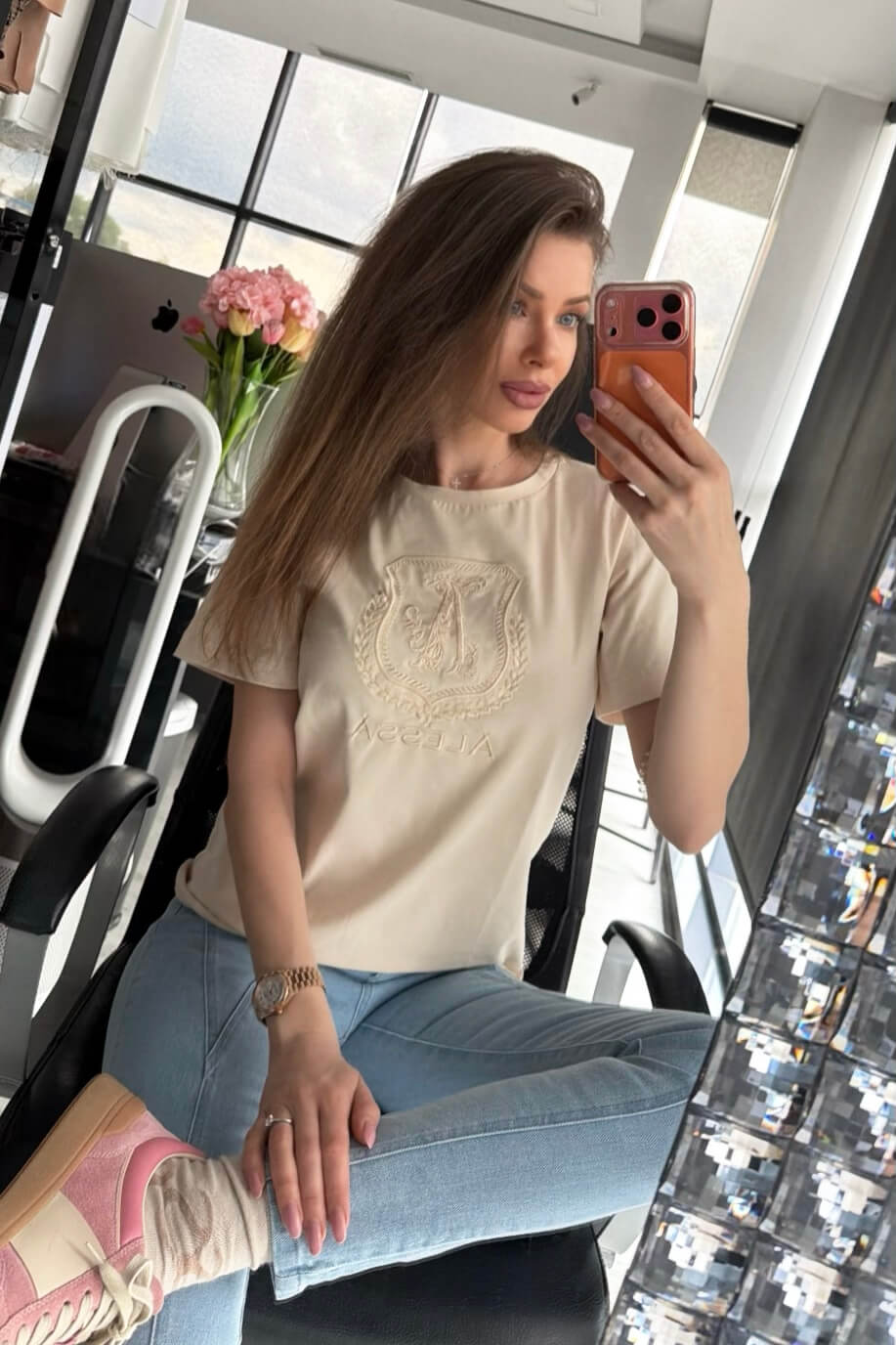 Inspire Insignia T-Shirt Με Κέντημα - Soft Beige - Εικόνα 18