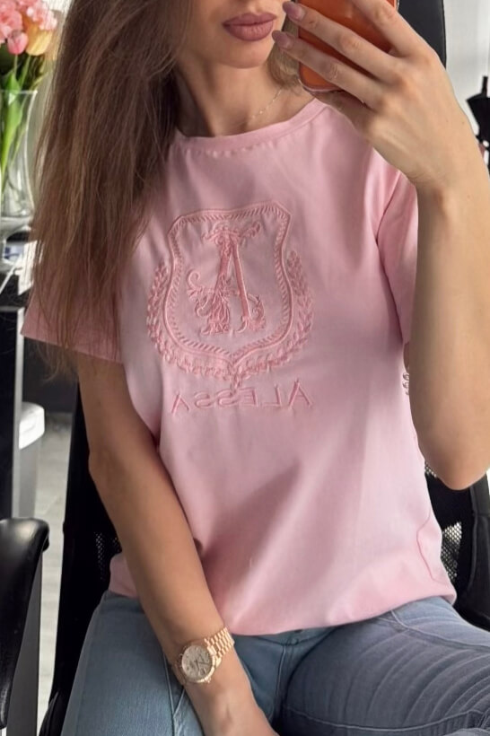 Inspire Insignia T-Shirt Με Κέντημα - Light Pink - Εικόνα 11
