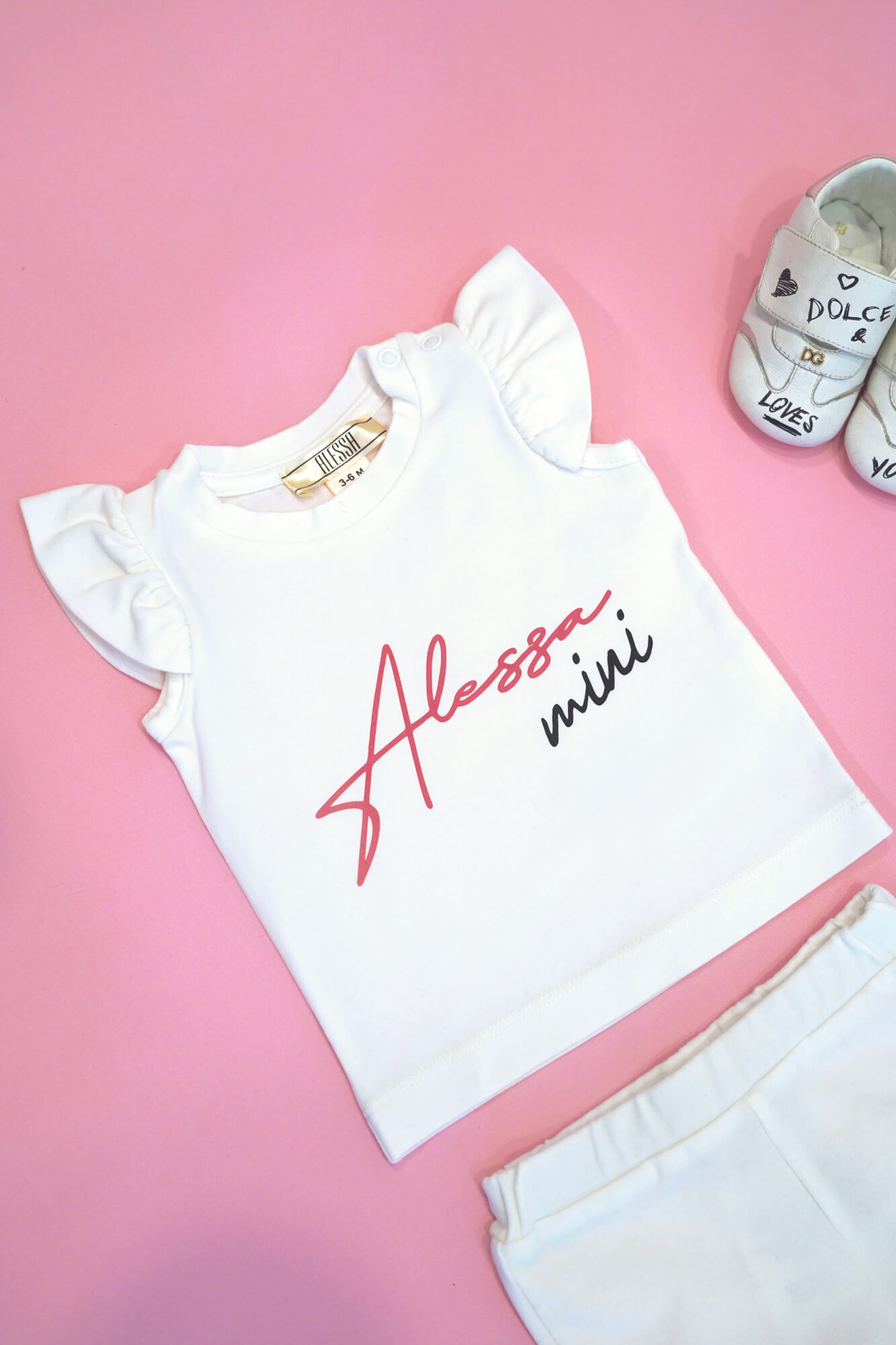 Baby Love Mini T-Shirt Από Βαμβάκι - Ecru - Εικόνα 6