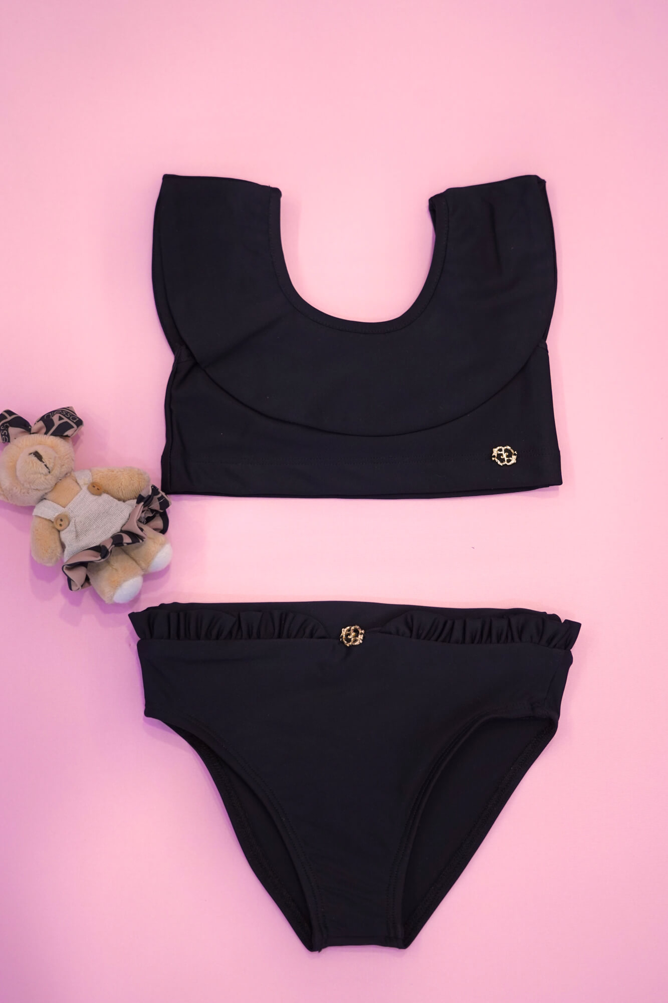 Eternal Sunshine mini Μαγιό Κροπ-Τοπ Ruffles - Black - Εικόνα 5