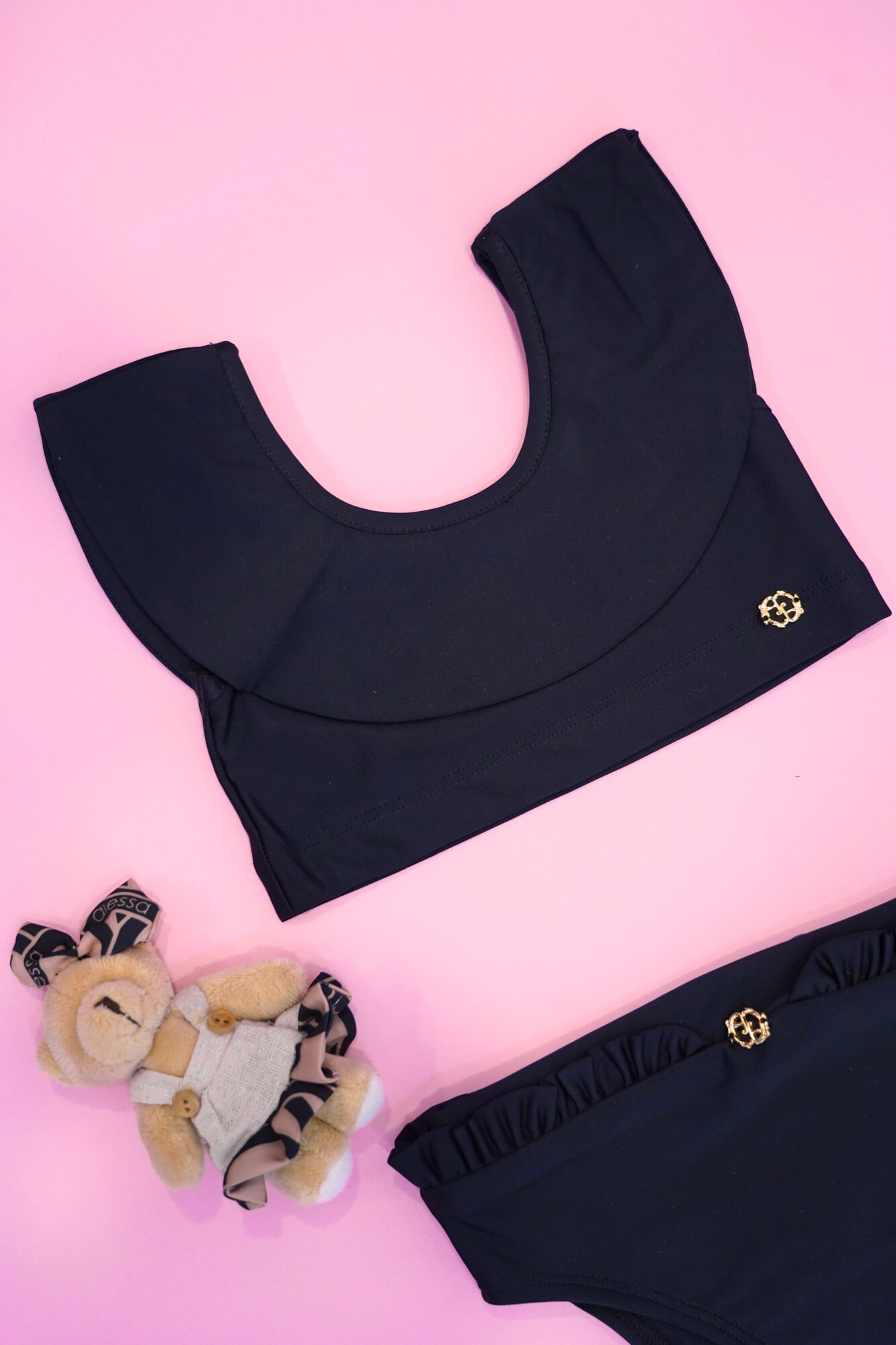 Eternal Sunshine mini Μαγιό Κροπ-Τοπ Ruffles - Black - Εικόνα 6