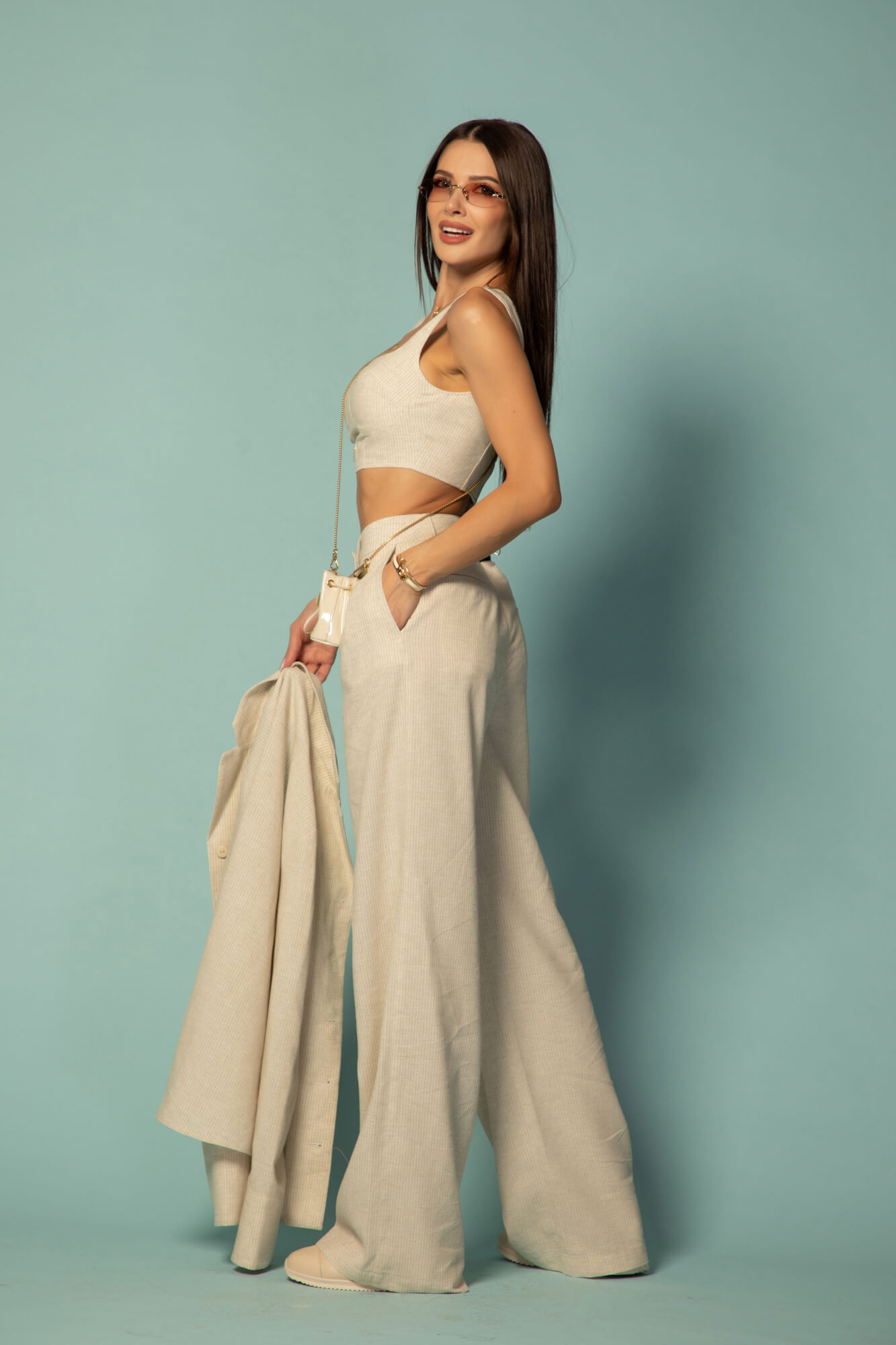 Linen Muse Μακρύ Παντελόνι Από Λινό - Beige - Εικόνα 24