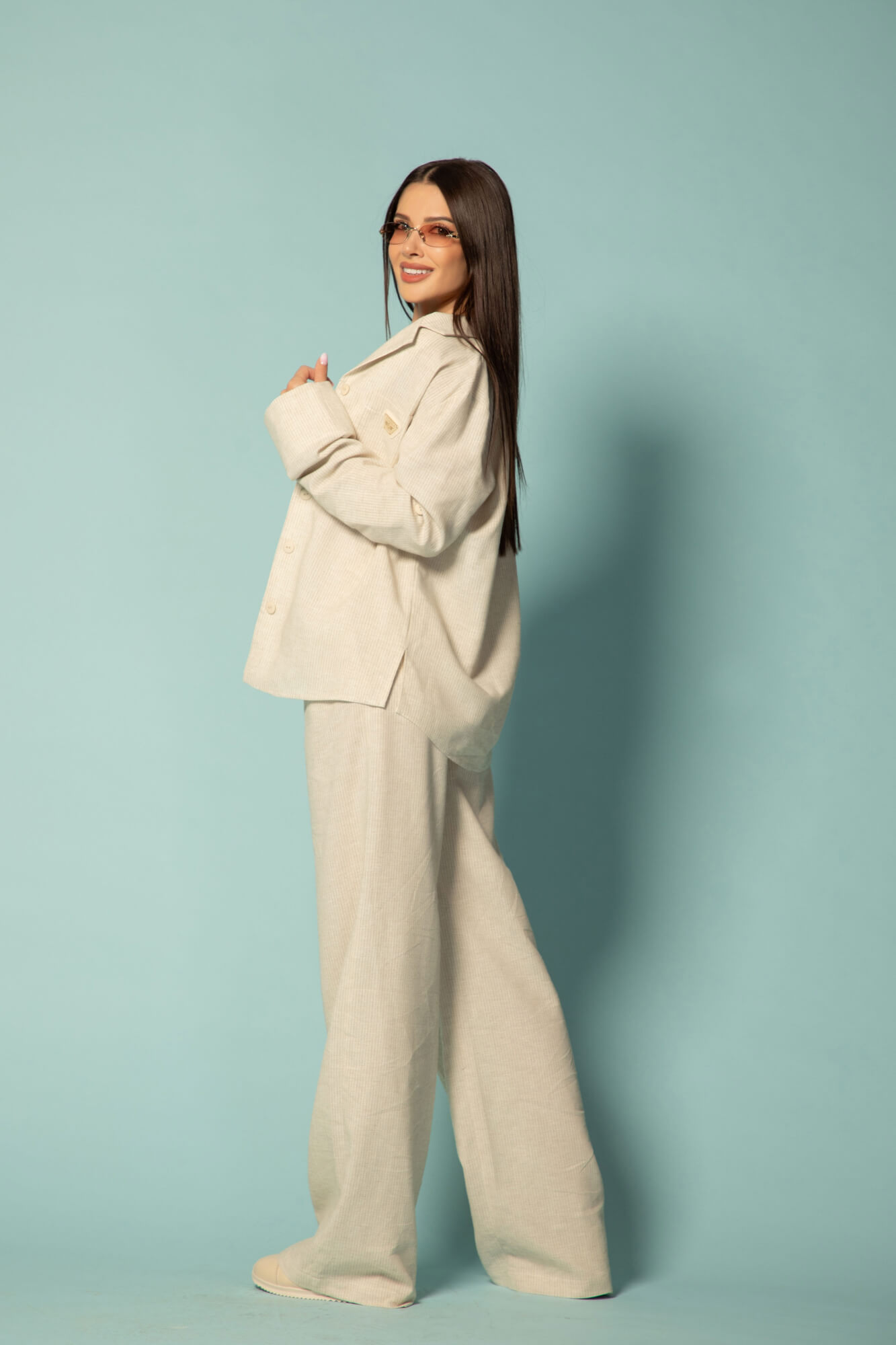 Linen Muse Μακρύ Παντελόνι Από Λινό - Beige - Εικόνα 33
