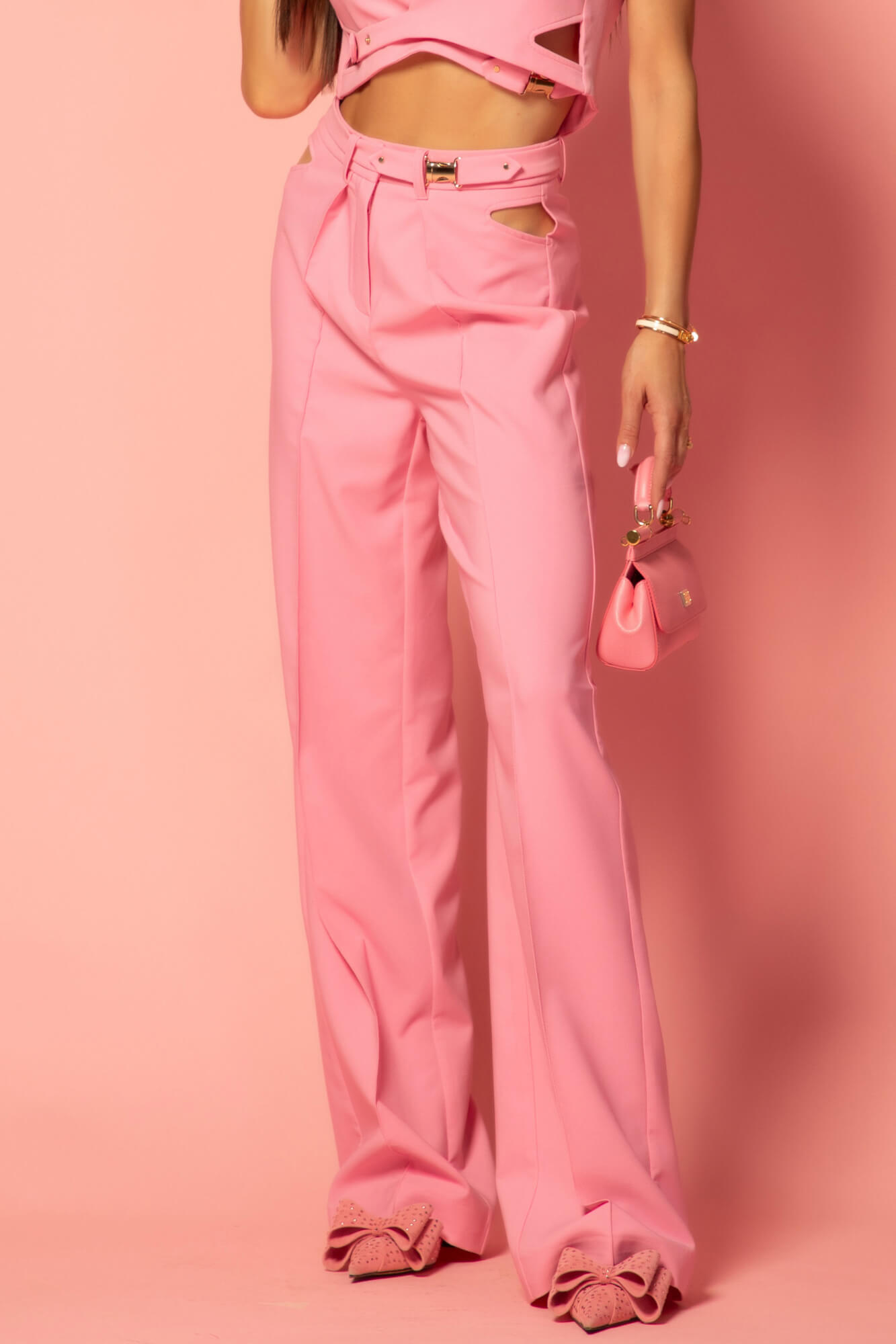 Messy Chic Μακρύ Παντελόνι - Pink - Εικόνα 14