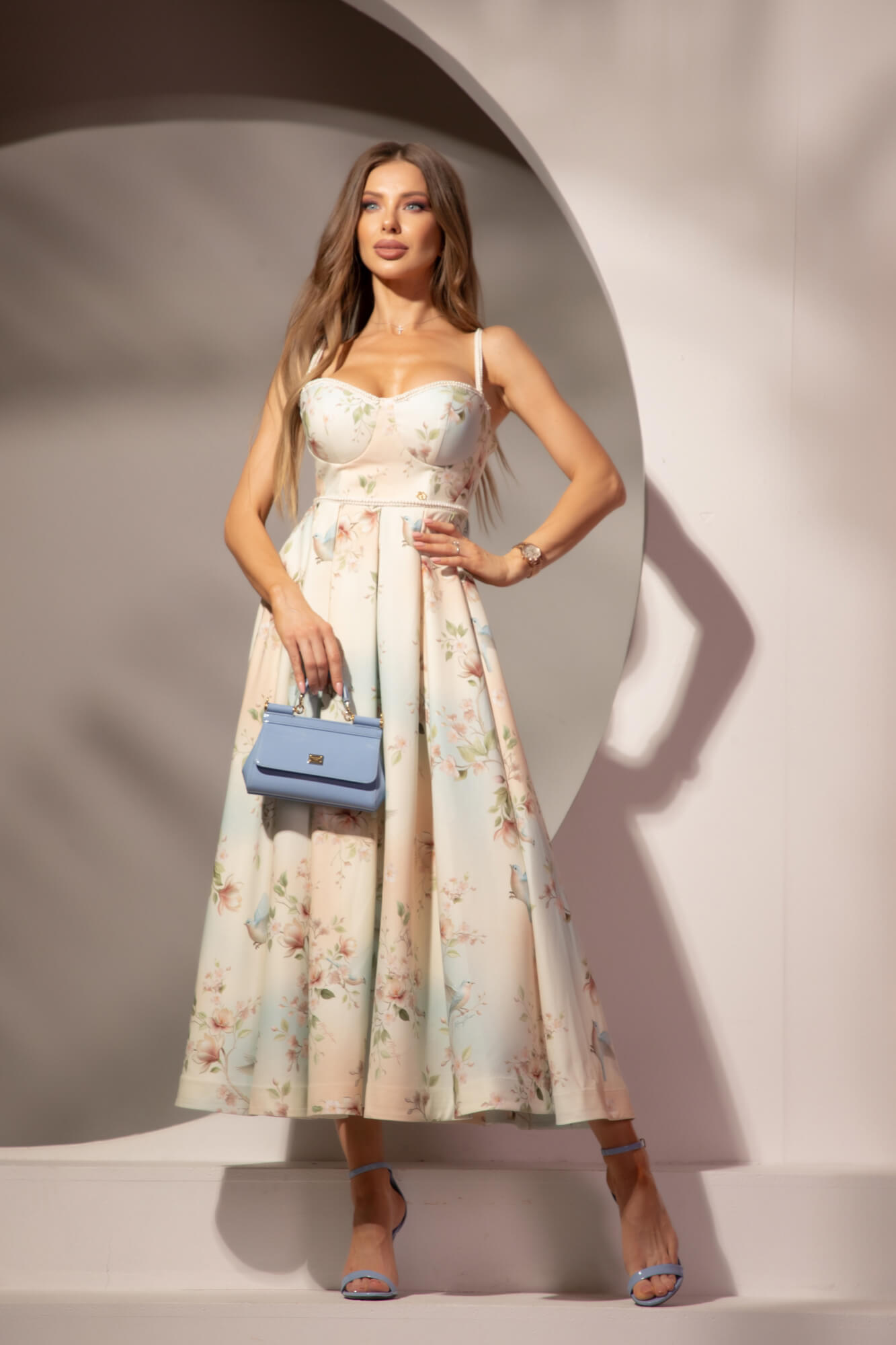 Silk Blossom Midi Φόρεμα - Εικόνα 13