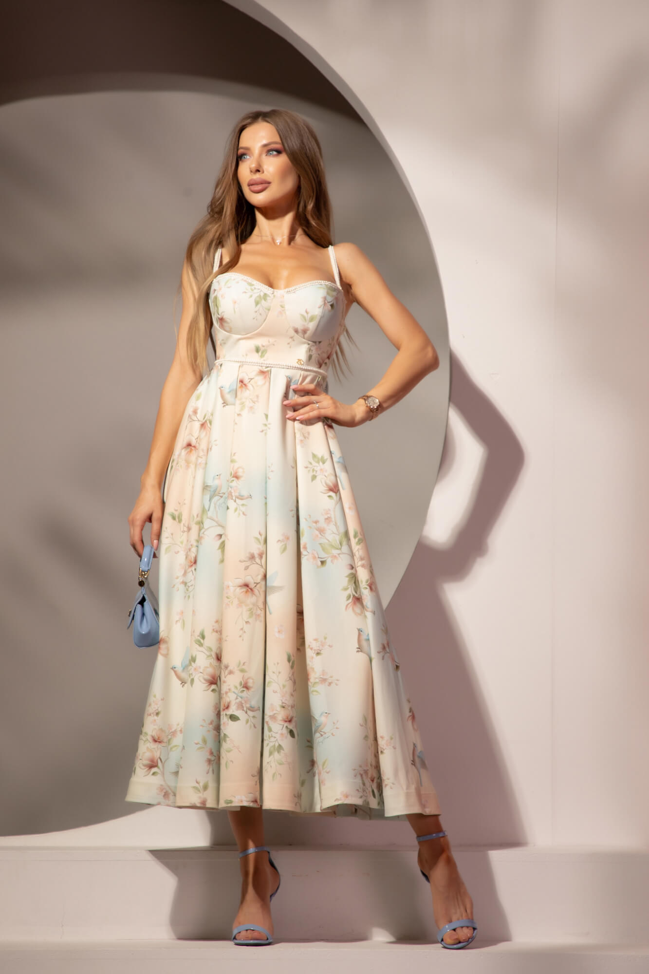 Silk Blossom Midi Φόρεμα - Εικόνα 14