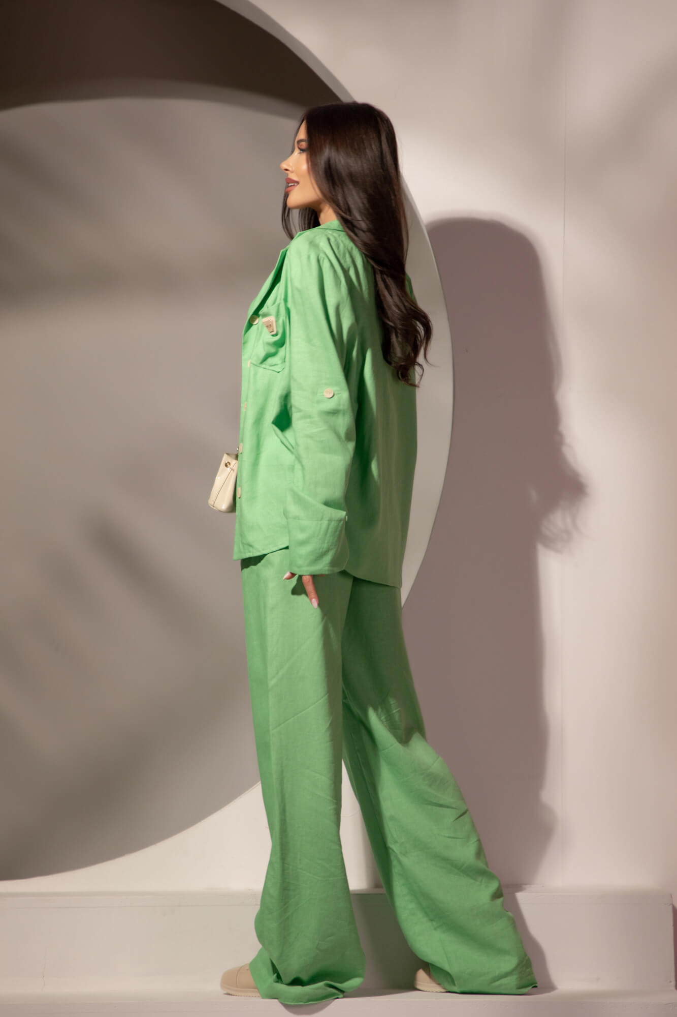 Linen Muse Κροπ-Τοπ Από Λινό - Green - Εικόνα 27