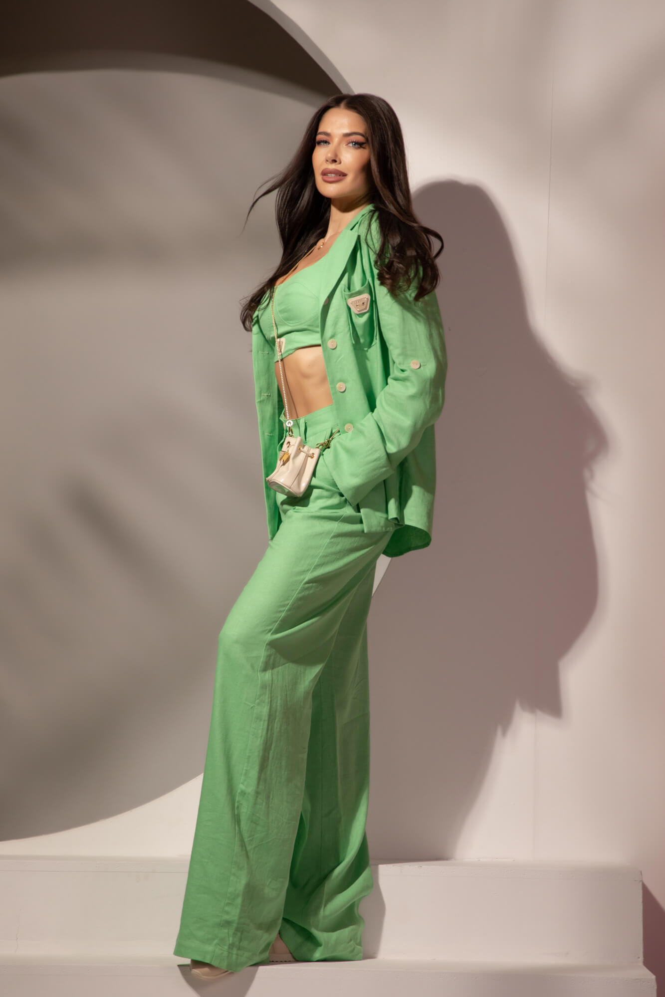 Linen Muse Μακρύ Παντελόνι Από Λινό - Green - Εικόνα 26