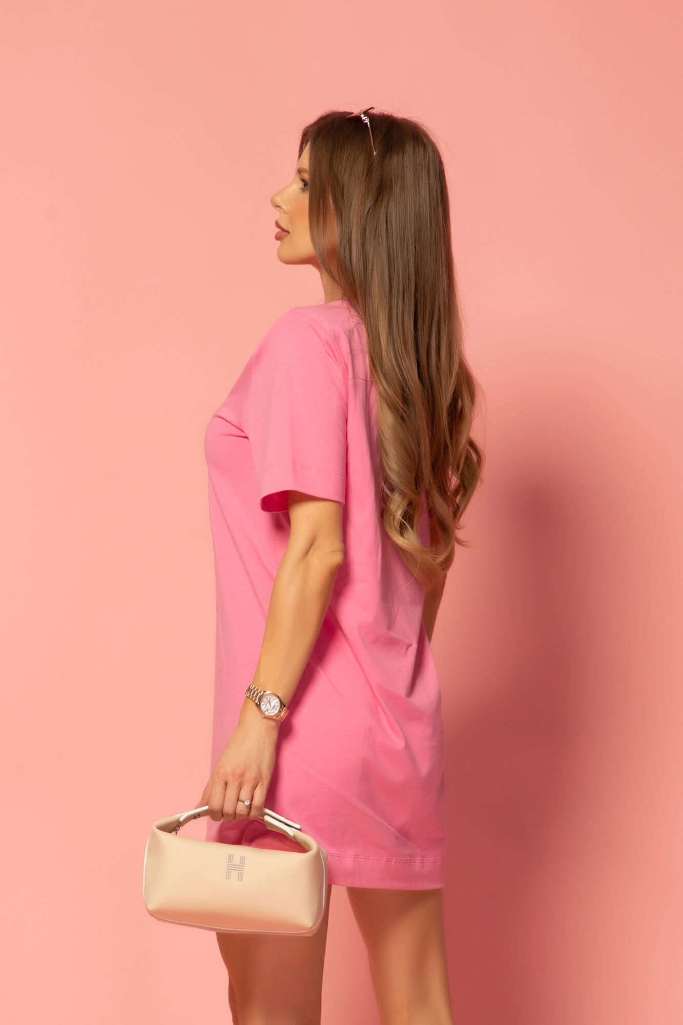 Inspire Insignia Φόρεμα - T-Shirt Με Κέντημα - Pink - Εικόνα 9