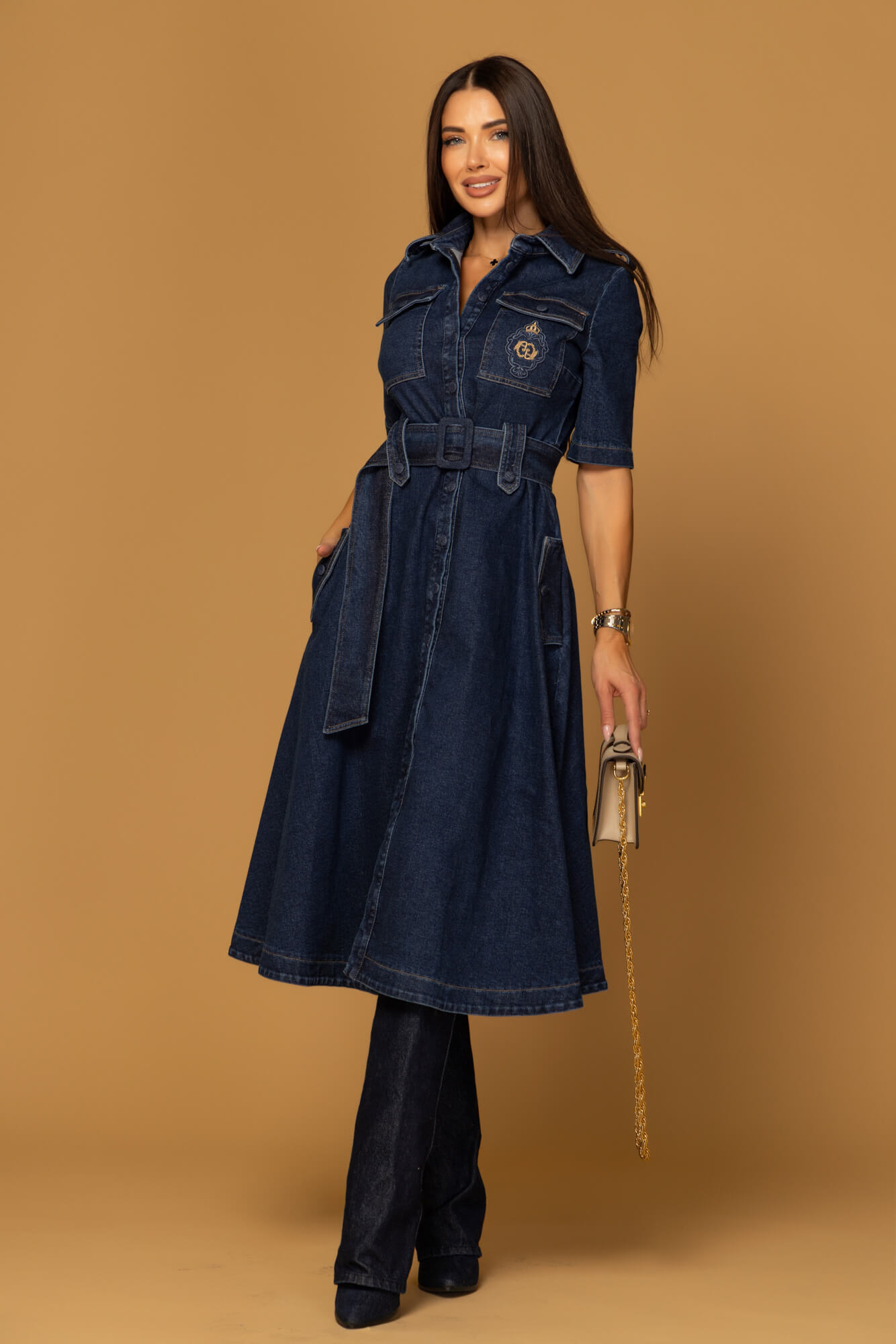 Elevated Essentials Φόρεμα-Καμπαρντίνα - Denim - Εικόνα 11