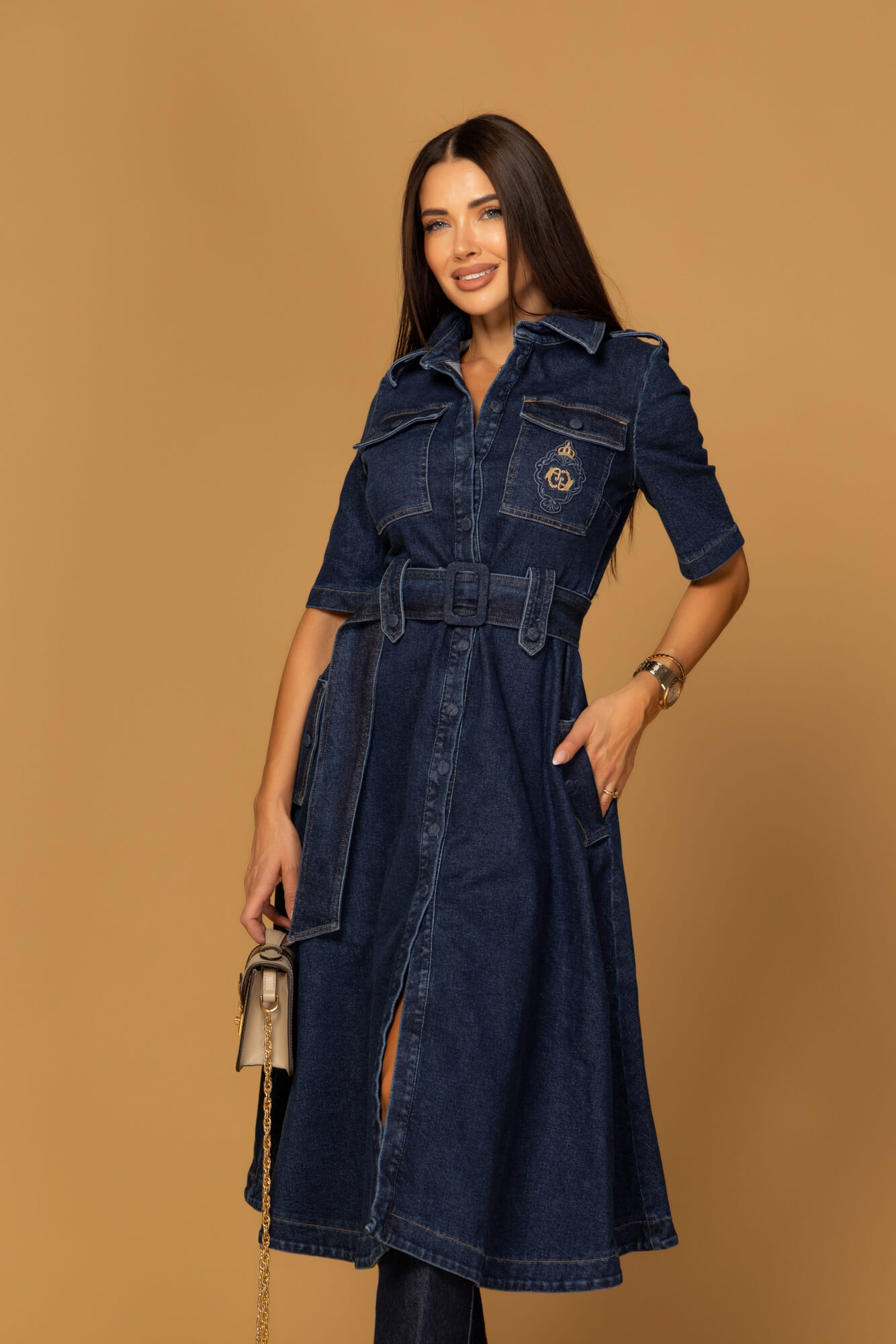 Elevated Essentials Φόρεμα-Καμπαρντίνα - Denim - Εικόνα 10