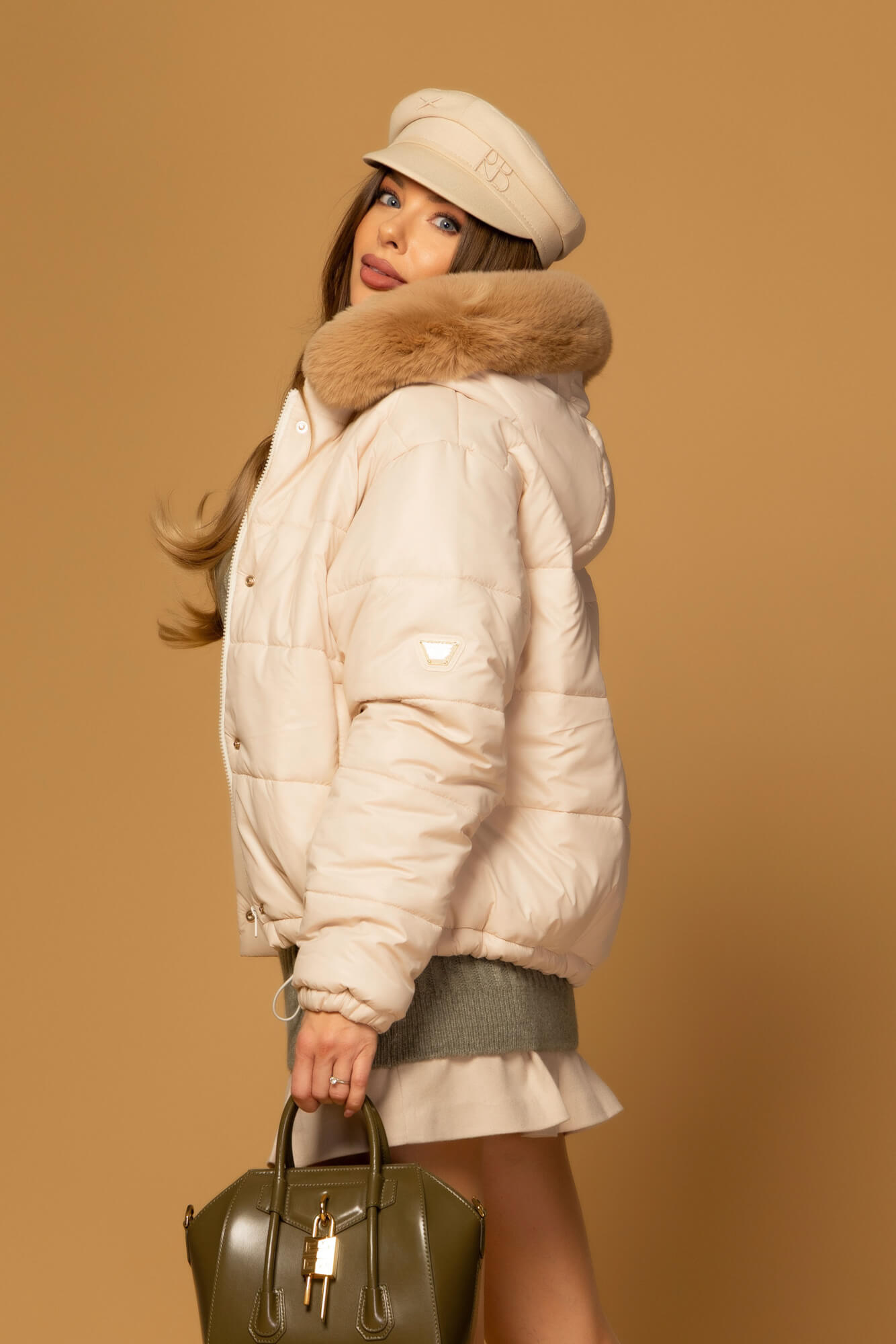 Winter Statement Χειμωνιάτικο Μπουφάν - Soft Beige - Εικόνα 17