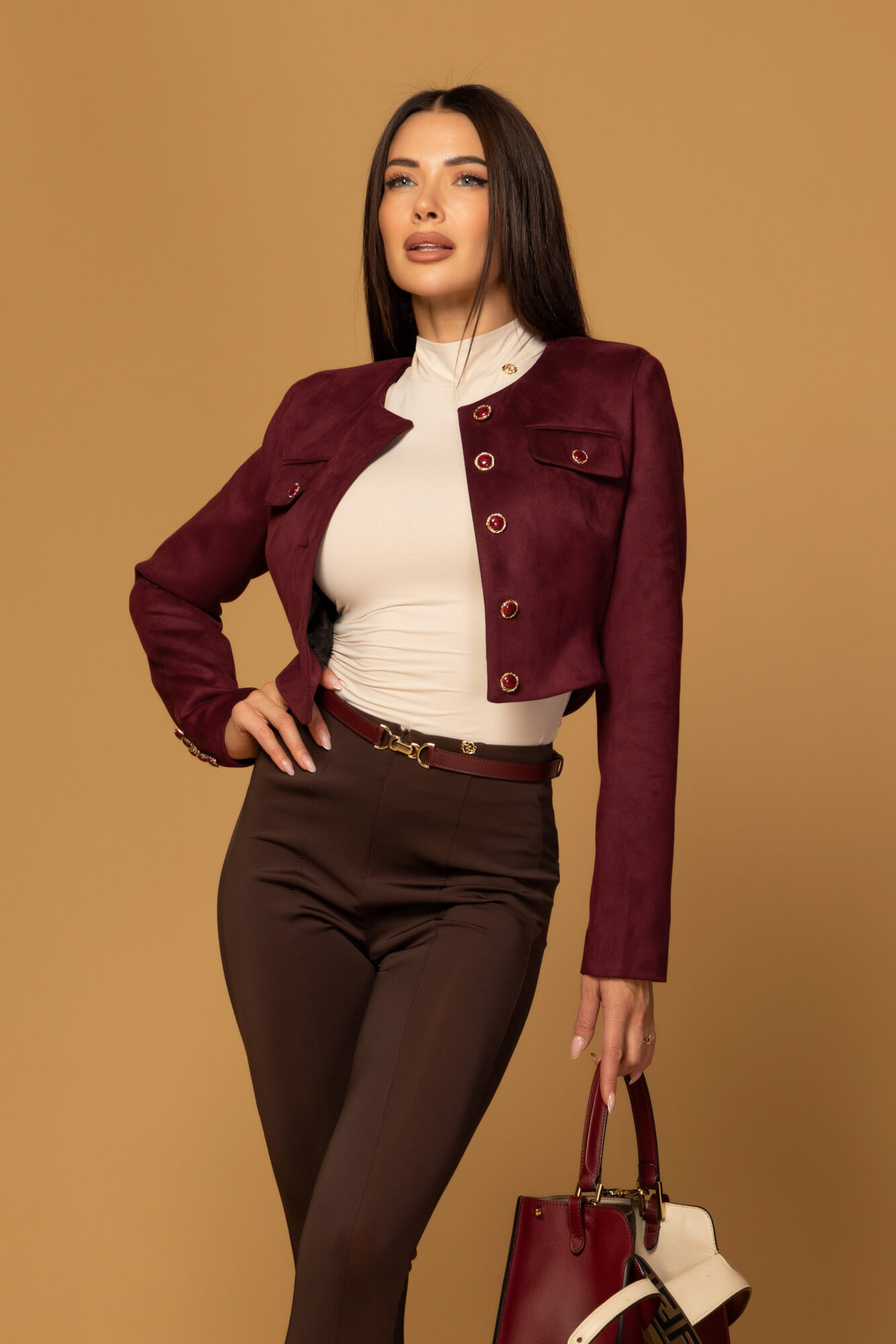 Cool Elegance Μακρύ Κολάν - Dark Brown - Εικόνα 20