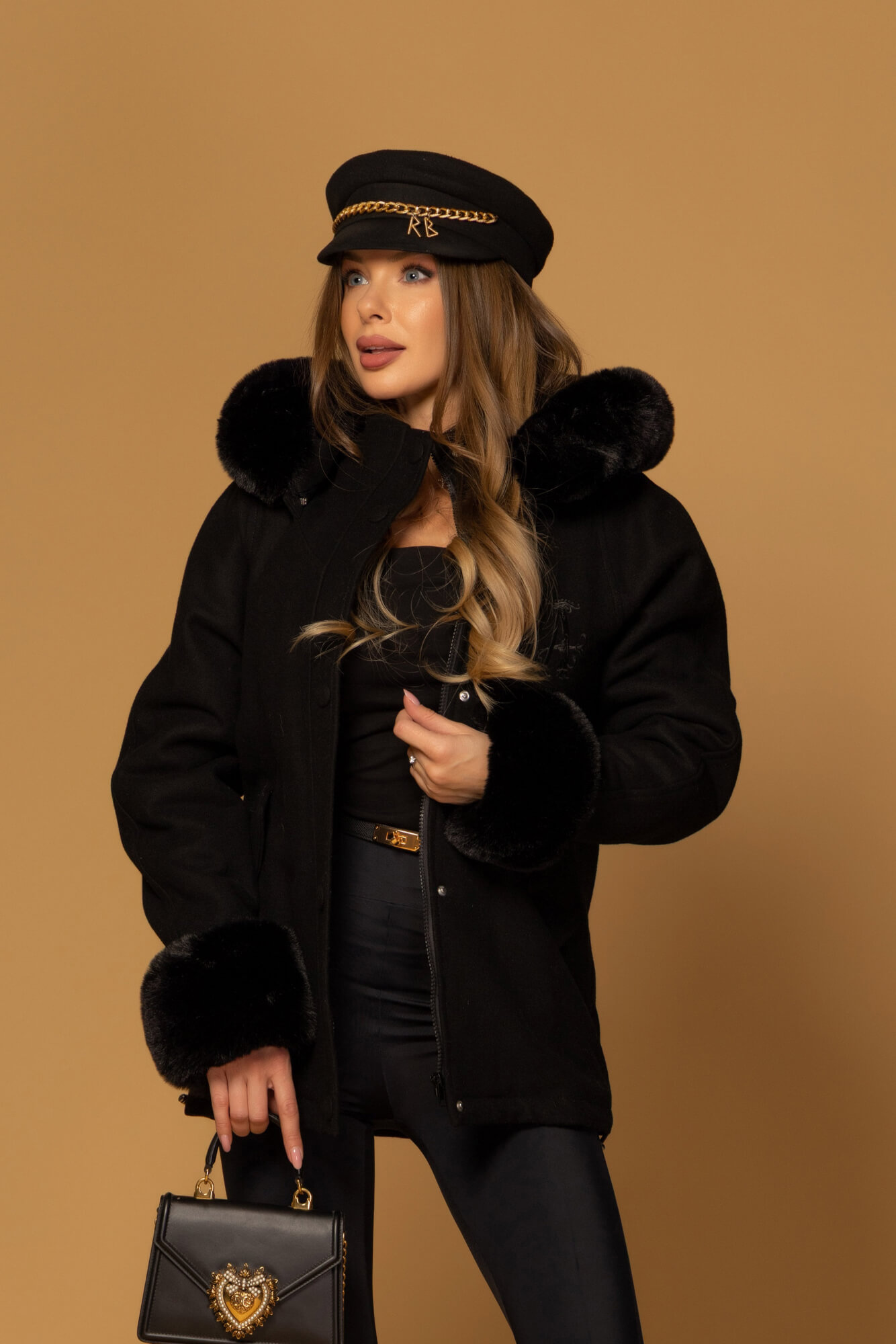 Winter Pulse Χειμωνιάτικο Παλτό - Bomber Από Κασμίρ - Black - Εικόνα 19