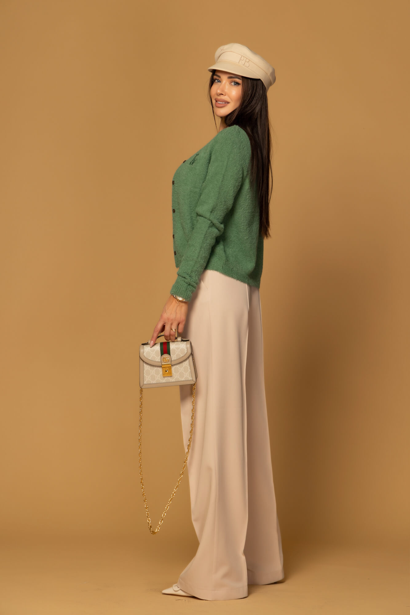 Emblem Knit Ζακέτα Από Απαλή Χνουδωτή Πλέξη - Green - Εικόνα 15