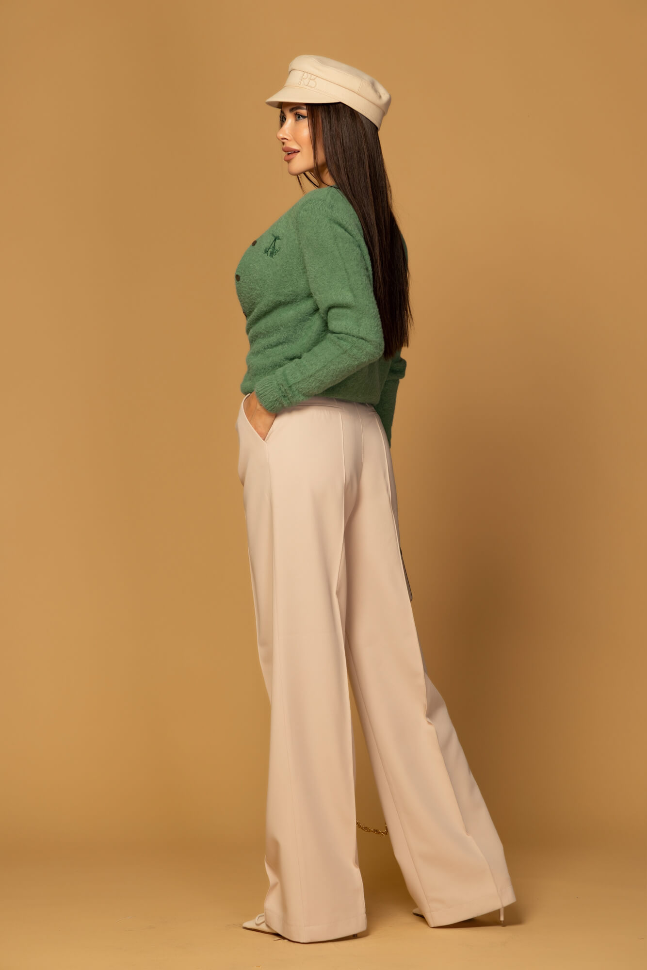 Emblem Knit Ζακέτα Από Απαλή Χνουδωτή Πλέξη - Green - Εικόνα 19