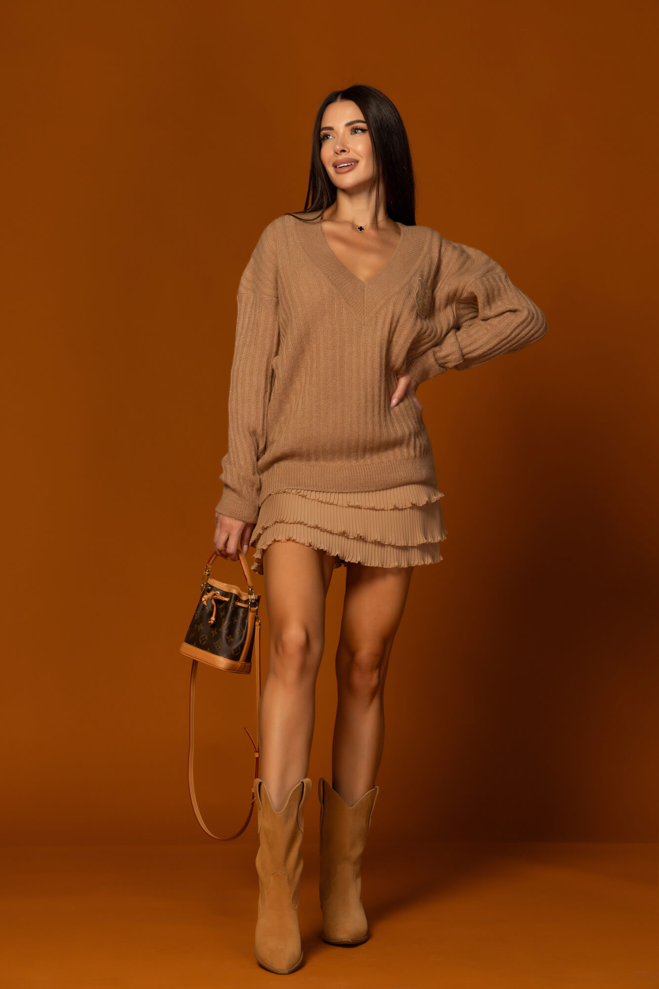 Wool Poise Μάλλινο Πουλόβερ - Mocha - Εικόνα 21