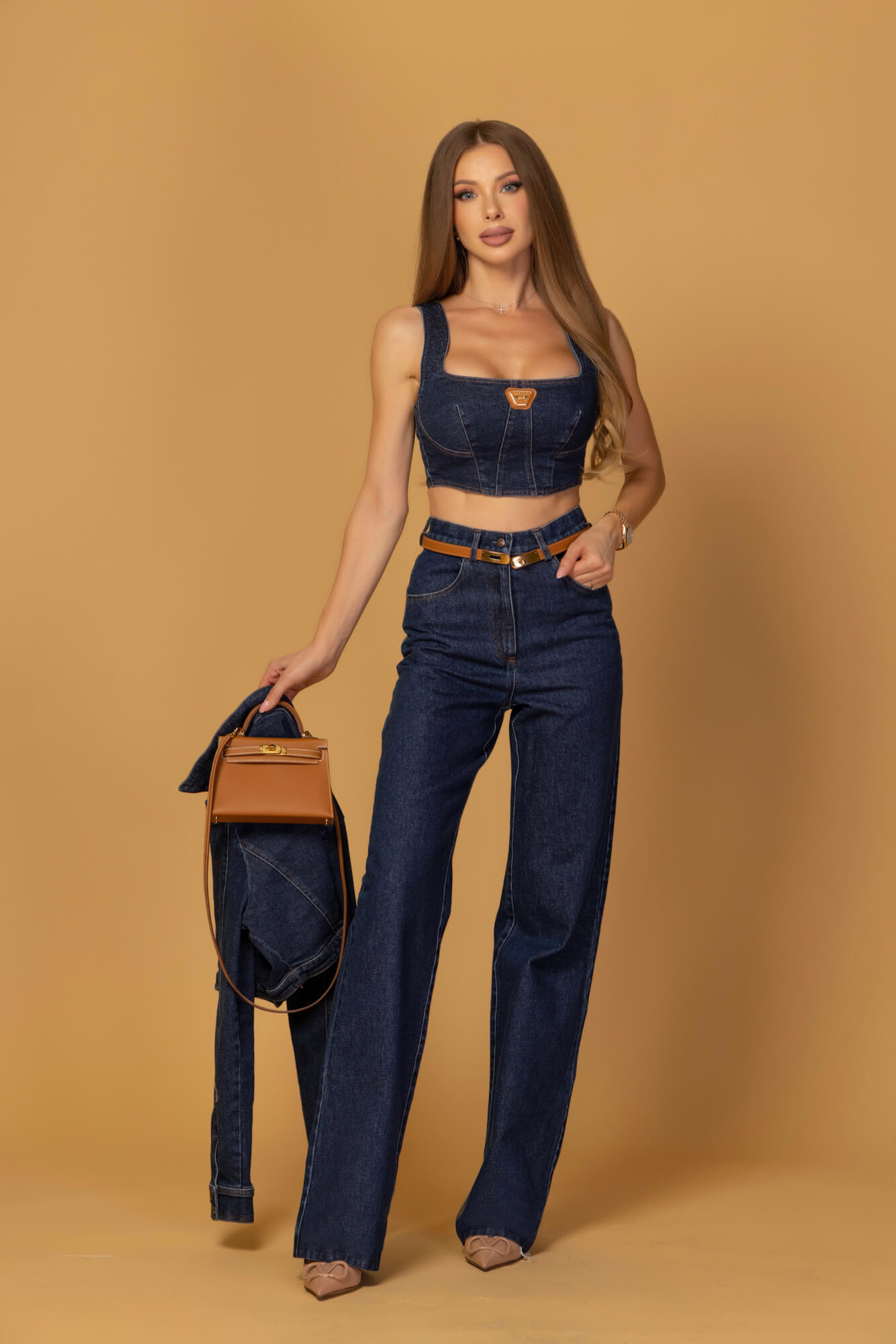 Denim Society Κροπ-Τοπ Από Ντένιμ - Dark Blue - Εικόνα 17