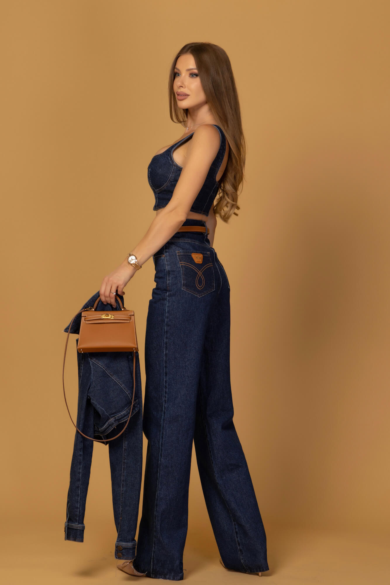 Denim Society Κροπ-Τοπ Από Ντένιμ - Dark Blue - Εικόνα 19