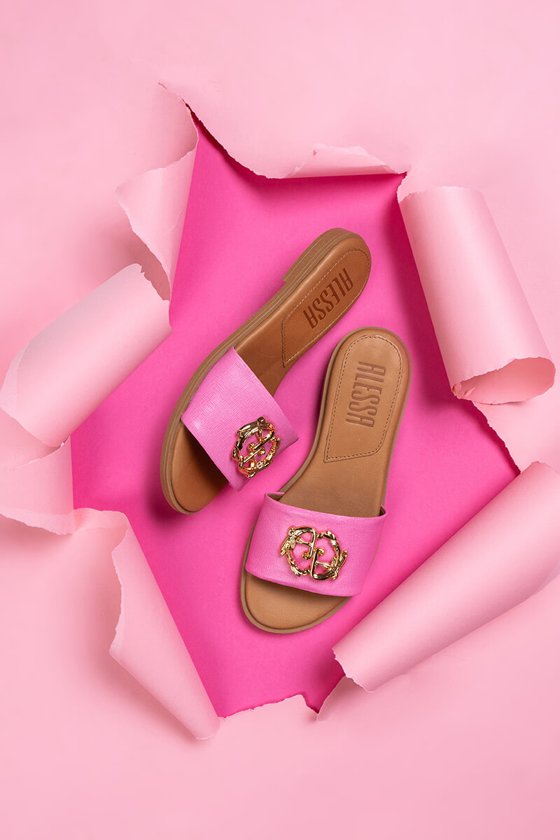 Rococo Logo Παντόφλες - Pink/Gold - Εικόνα 11