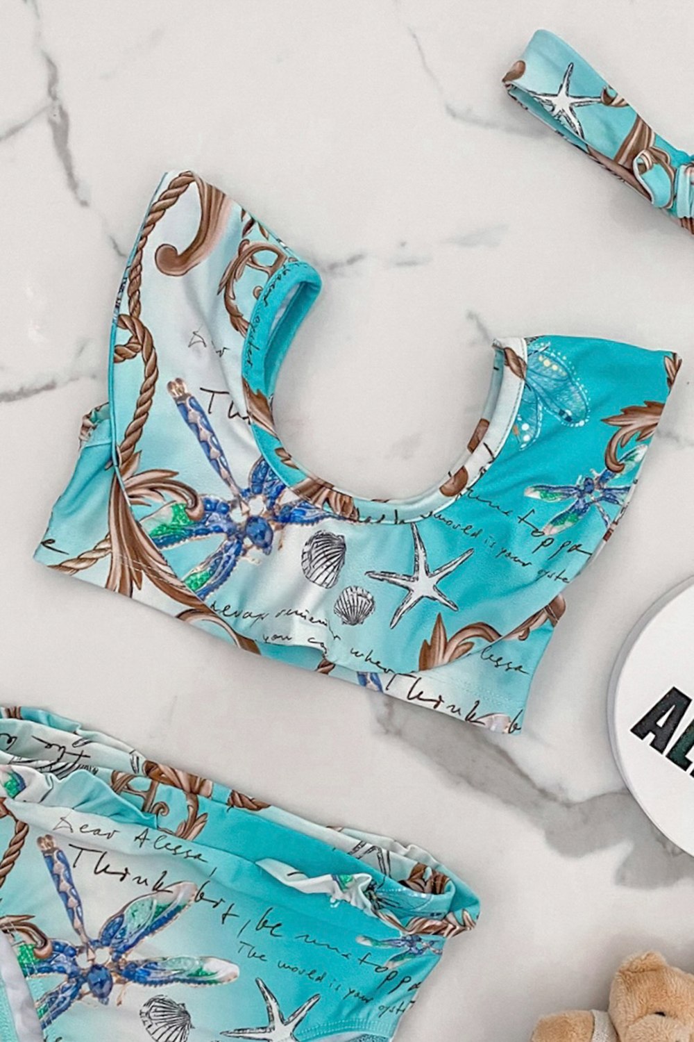 All I Want Is A Yacht mini Κροπ-Τοπ Μαγιό Ruffles - Aqua - Εικόνα 6