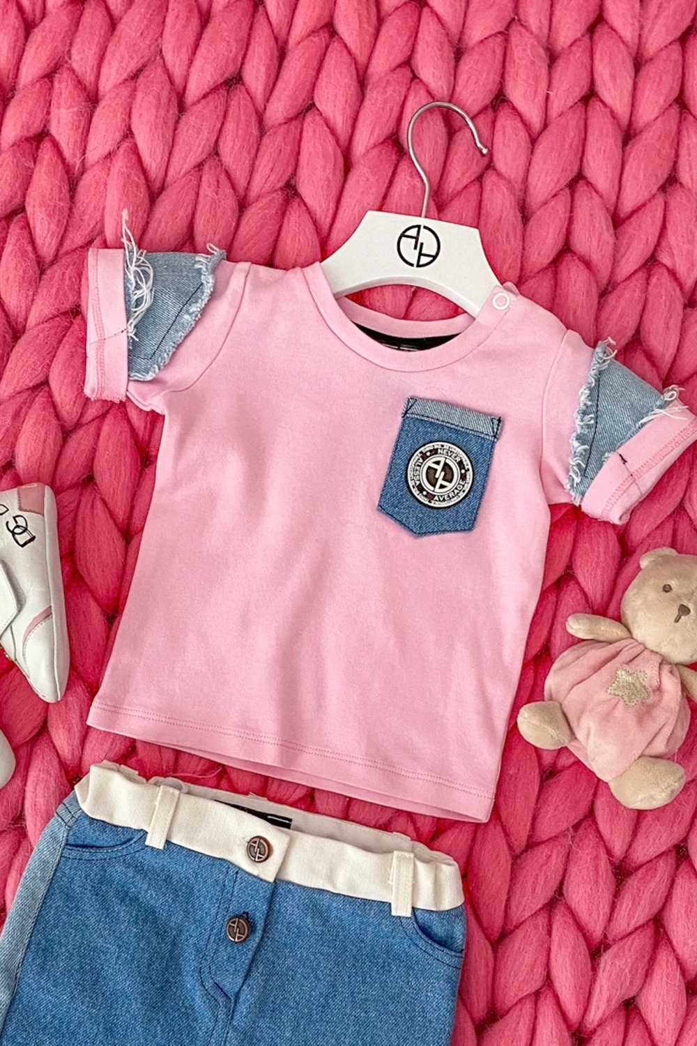 Alessa Mini Denim T-Shirt - Pink - Εικόνα 14