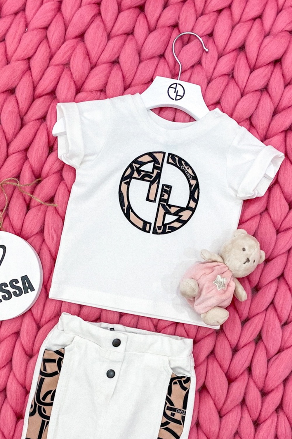 Alessa Luxury Logo mini T-Shirt - Εκρού - Εικόνα 20