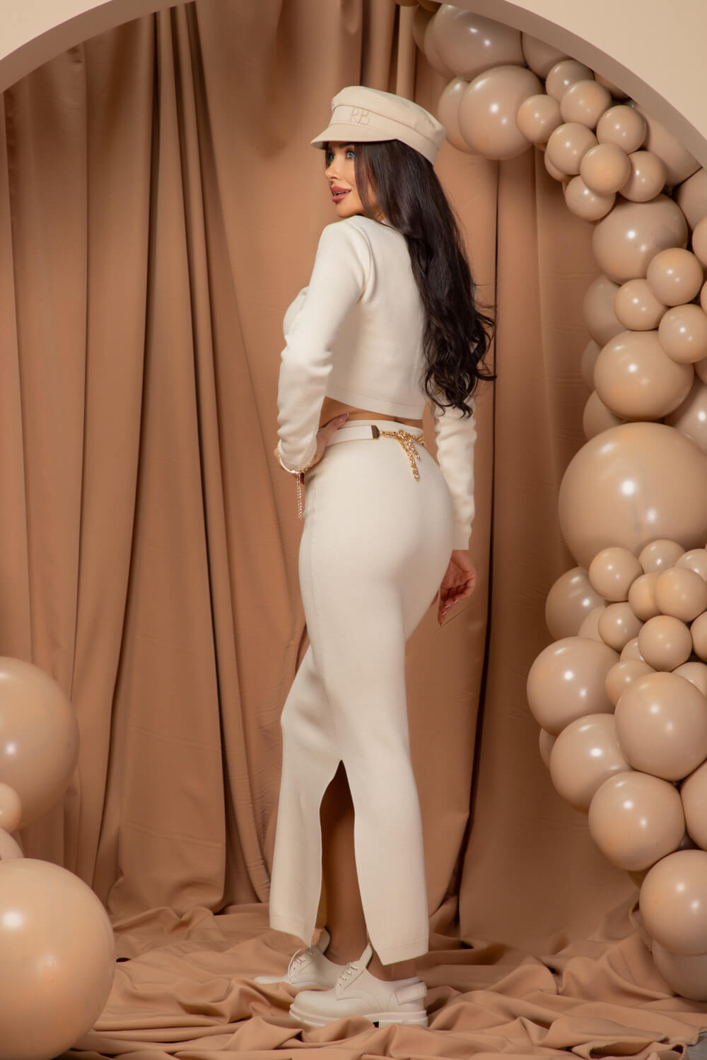 Elegance Embrace Πλεκτή Φούστα - Cream - Εικόνα 17