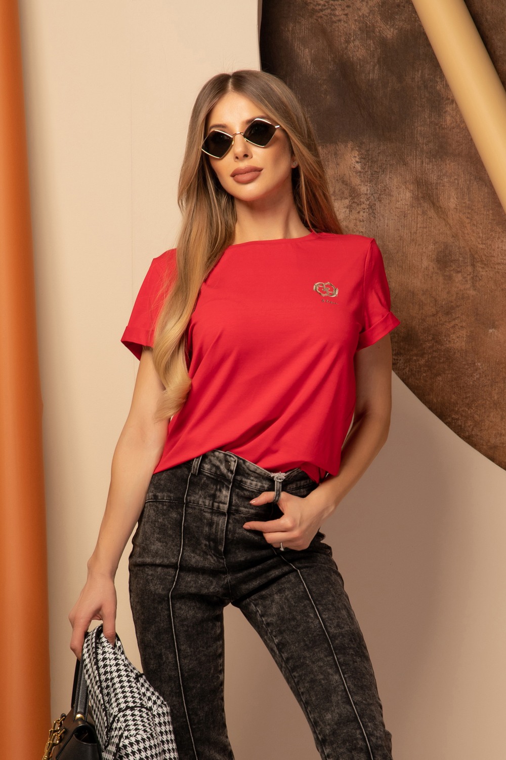 Alessa Rococo Logo T-shirt από Βαμβάκι - Red - Εικόνα 12